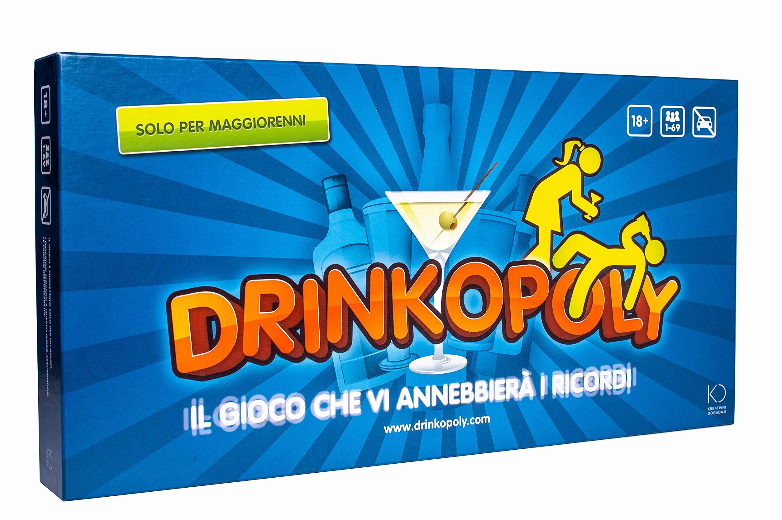 Asmodee, Drinkopoly, Gioco da Tavolo, Party Game per Adulti, 1+ Giocatori, 18+ Anni, Edizione in Italiano