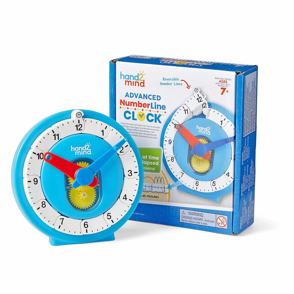 Learning Resources Orologio a Retta Numerica Avanzato per imparare a leggere l’ora, Risorse didattiche matematiche per leggere l’ora, Orologio analogico per bambini
