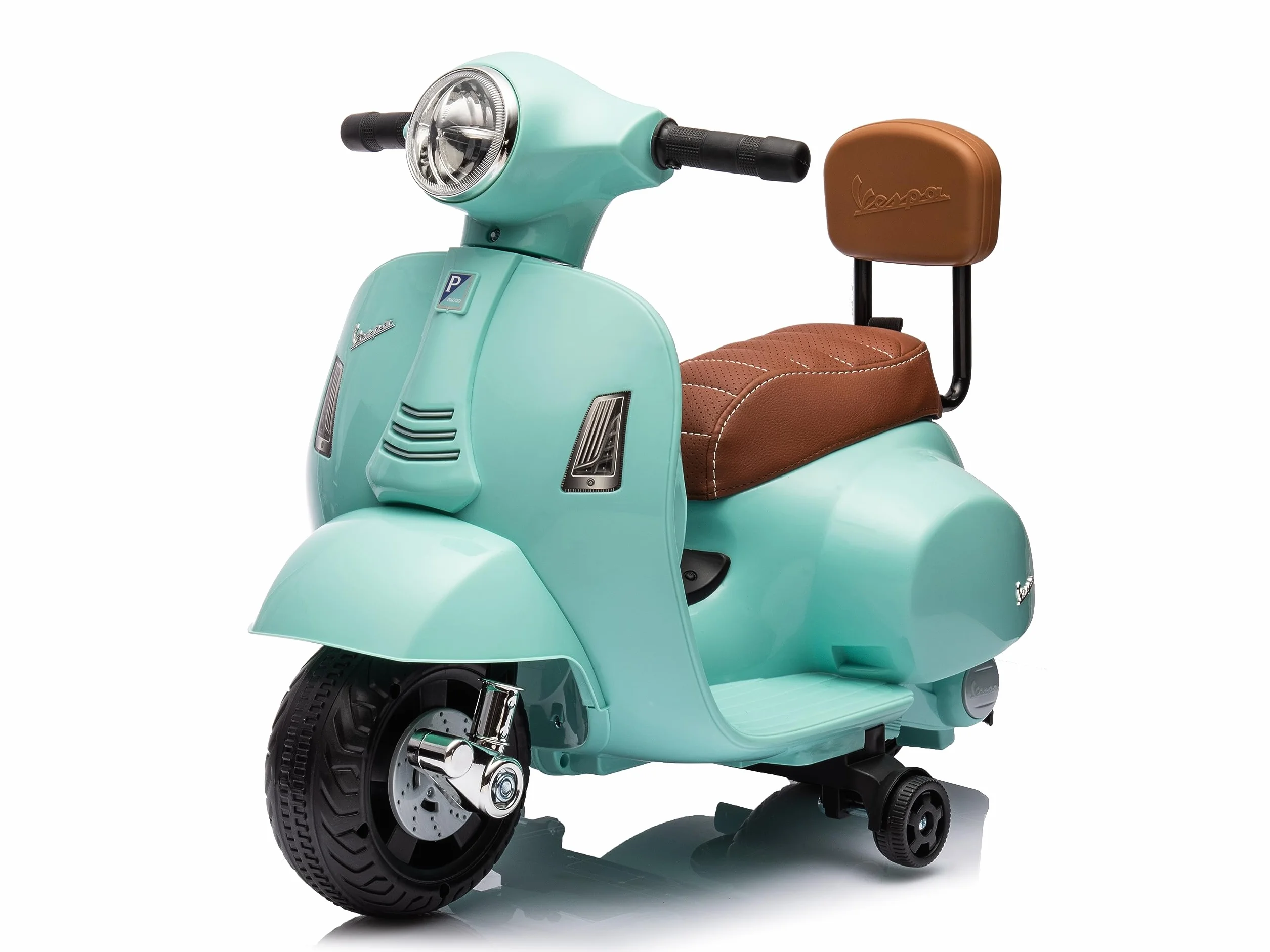 Mondial Toys Mini Vespa GTS Piaggio Moto Elettrica Scooter per Bambini 6V Verde Tiffany