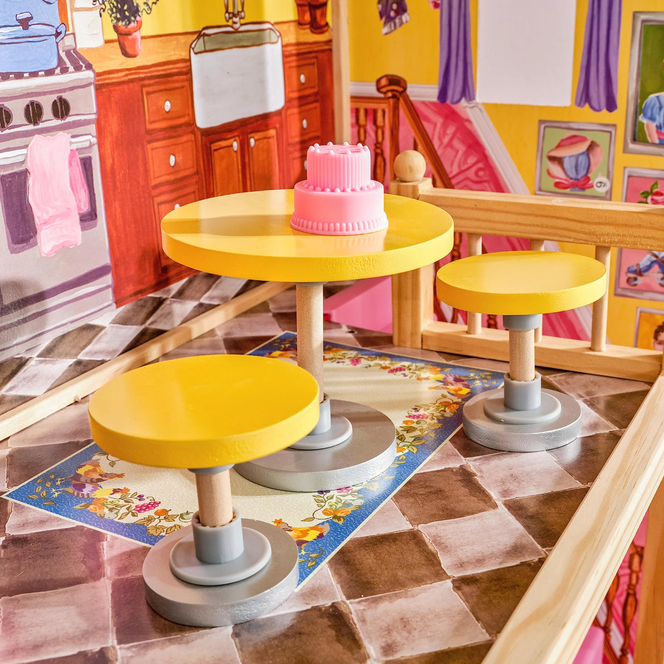 KidKraft Casa delle Bambole in Legno Kayla per Bambole di 30 cm con Accessori e Mobili inclusi, Casa a 3 Livelli di Gioco, Giocattolo per Bambini 3+ Anni, 65092, Esclusivo Amazon