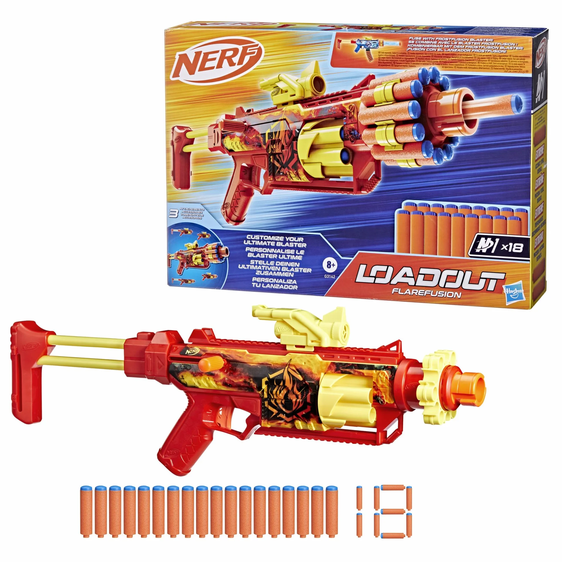 Nerf FlareFusion e blaster N1, 18 dardi