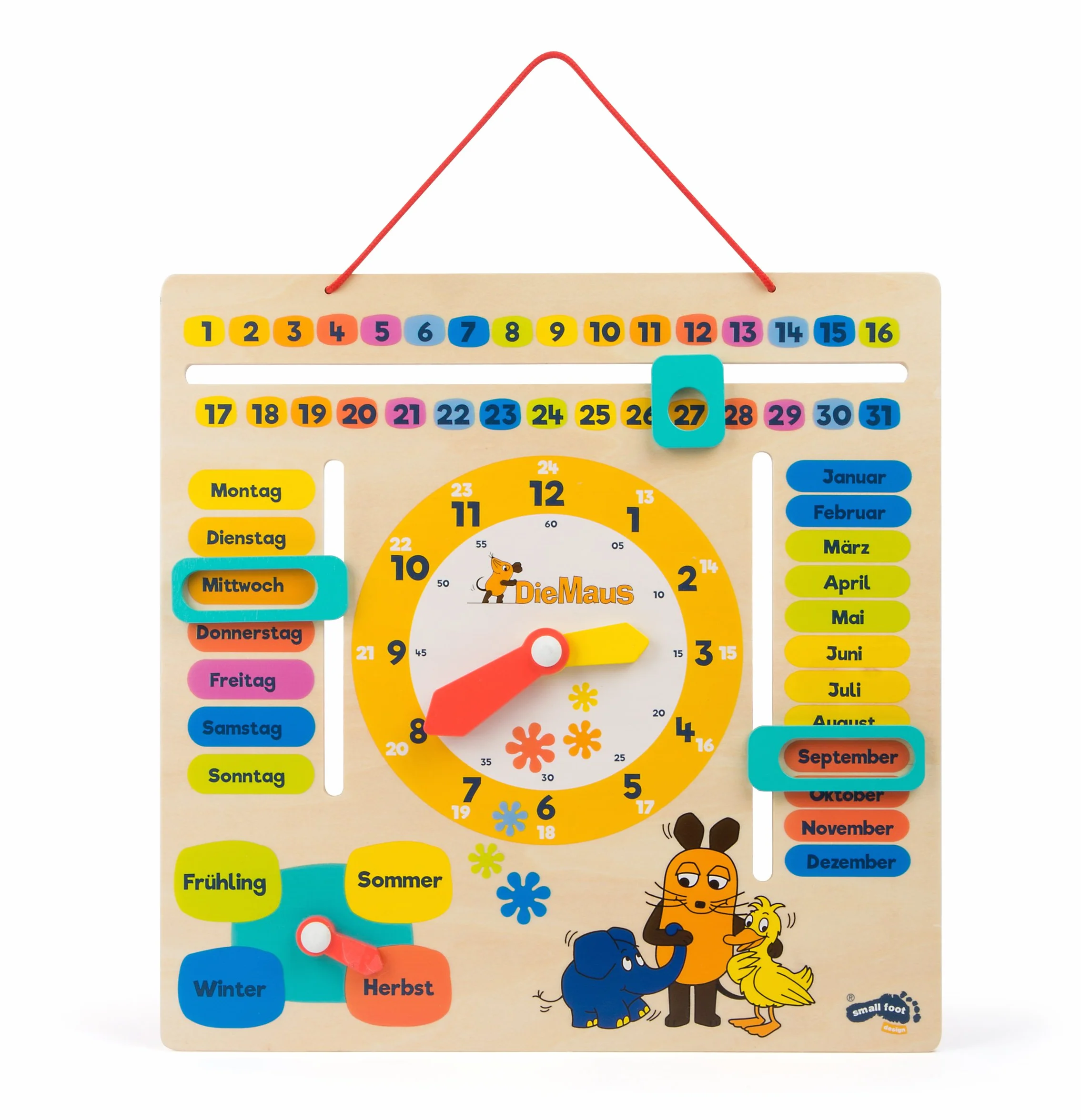 Die Maus Orologio didattico con calendario