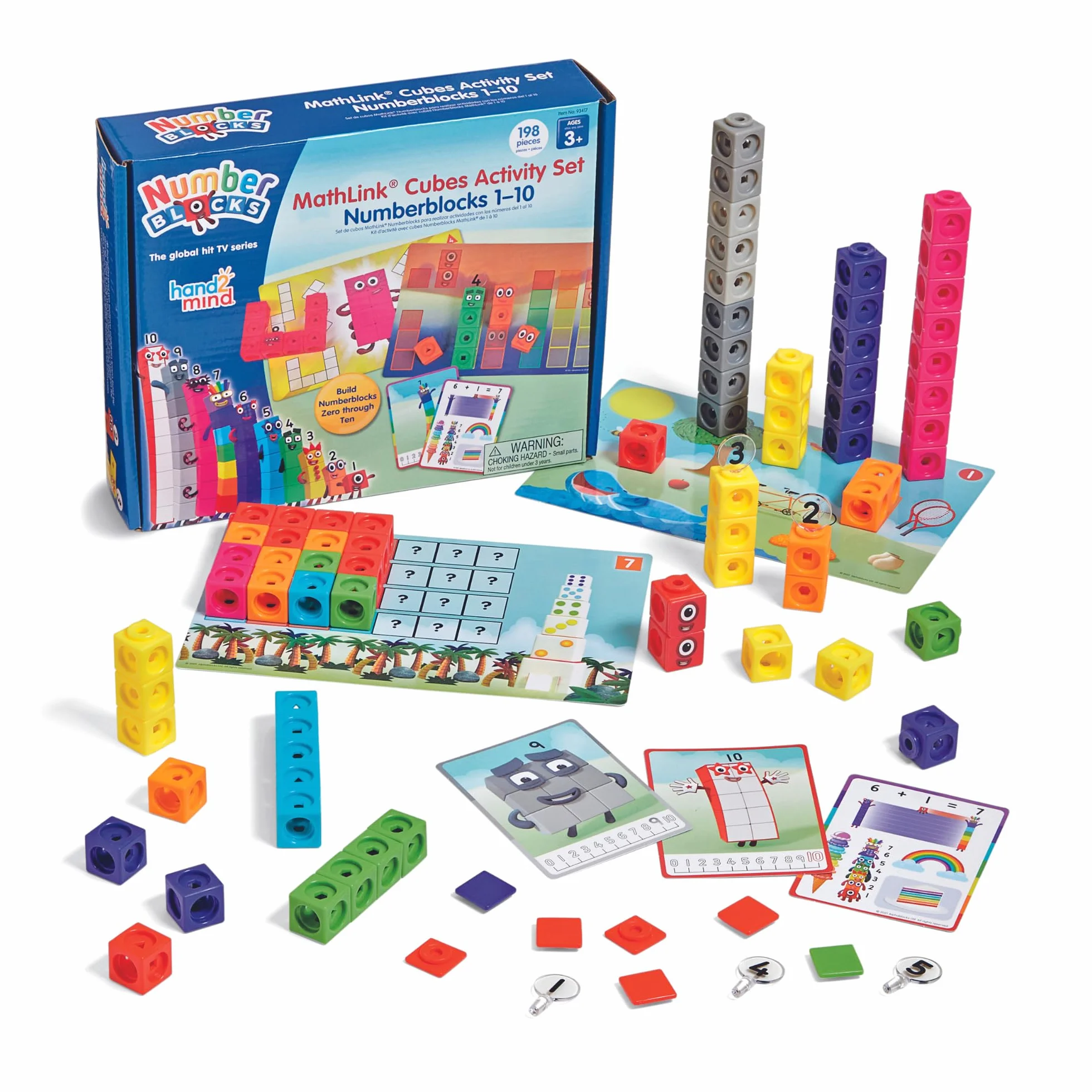 Learning Resources Set di attività Numberblocks 1-10 con i Cubi MathLink, Apprendimento della Matematica nei Primi Anni, Costruire, Imparare e Giocare in Classe e a casa, dai 3 Anni