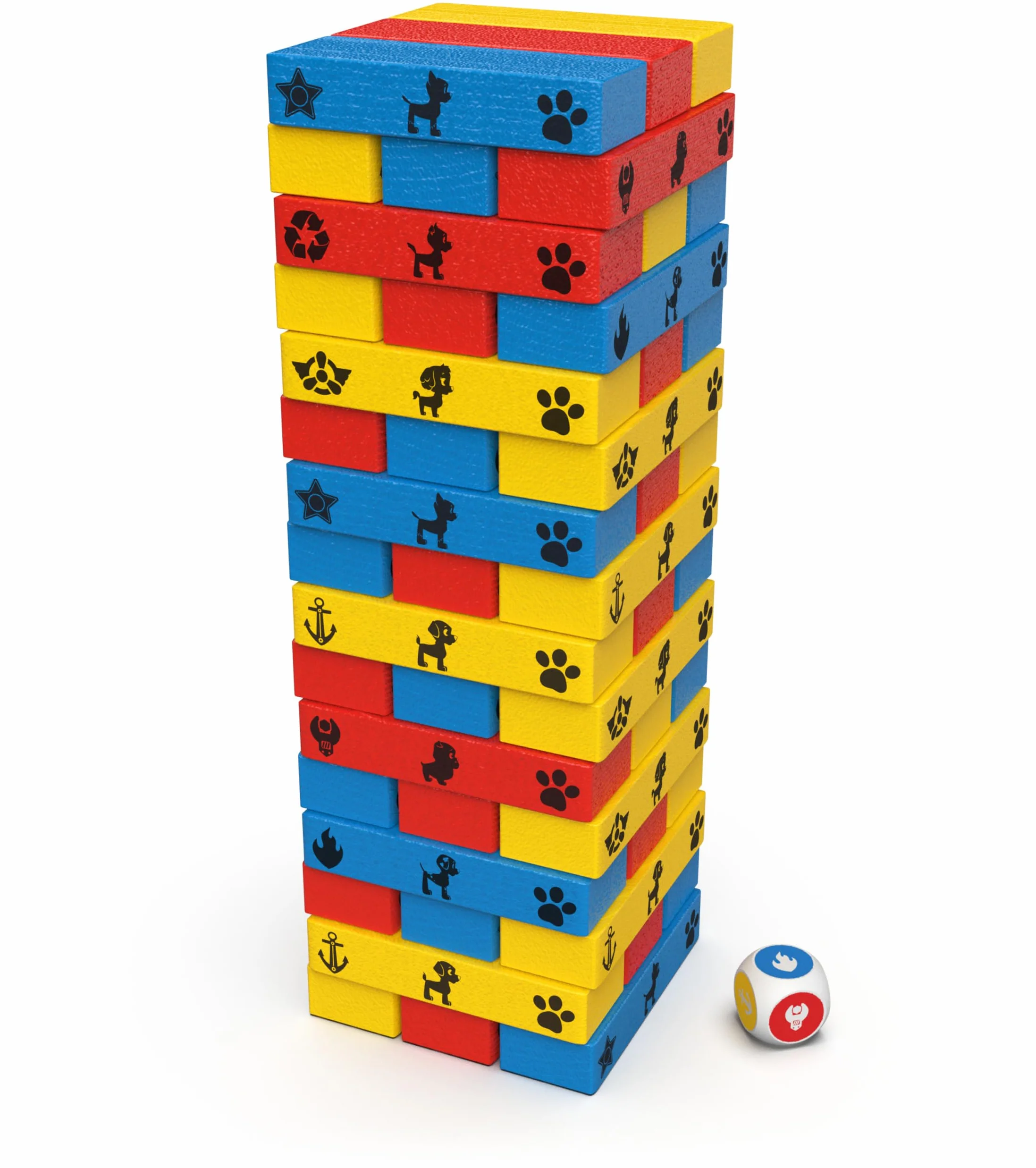 PAW Patrol, gioco Jumbling Tower da Spin Master Games, gioco da tavolo in legno colorato per impilare, costruire e rovesciare, giocattoli PAW Patrol, per bambini in età prescolare dai 4 anni in su