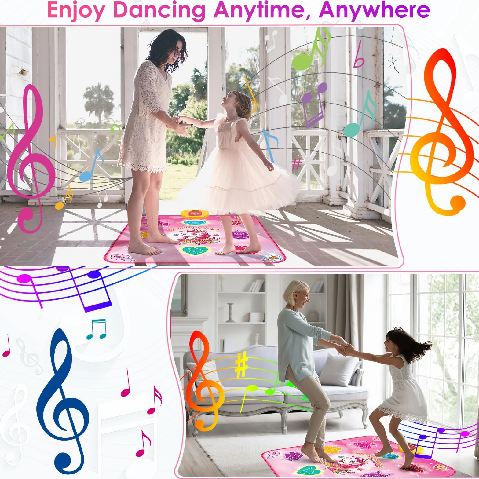 ZWOOS Tappetino da Ballo per Bambini 3-12+ Anni, Tappetino Musicale Elettronico Giocattolo Regalo