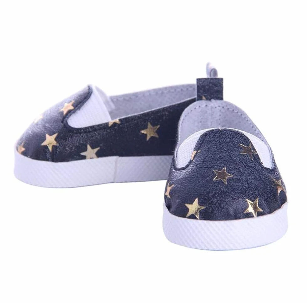 Scarpe da Bambola Scarpe da Ginnastica Casual per bambole American Girl / New Born Baby Modello a stella da 18 pollici