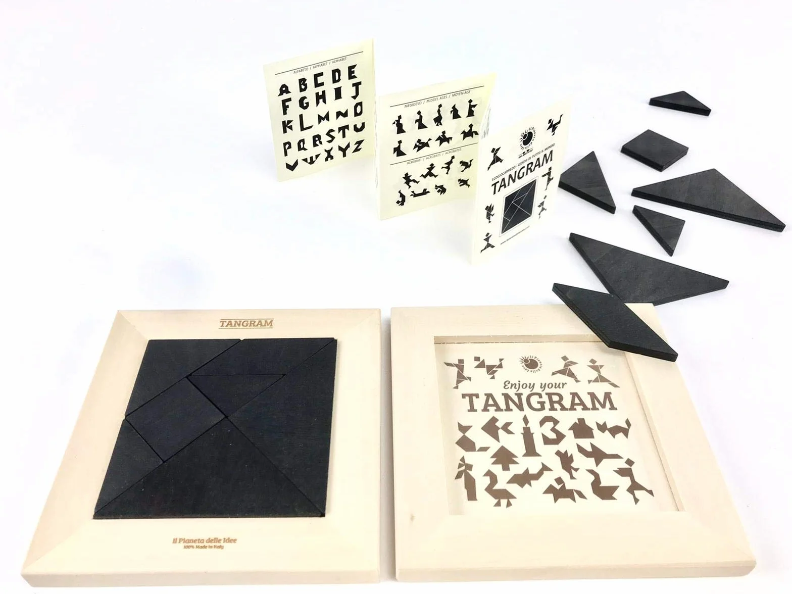 Il Pianeta delle Idee - Tangram classico in legno – Made in Italy – Creato con energia solare – 100% Ecologico