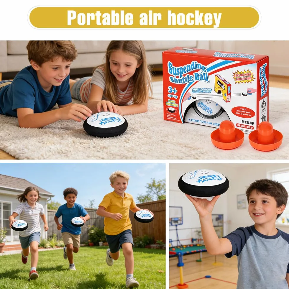 Air Hockey Hover Puck, Hockey Fluttuante Portatile Con 2 Pressioni Rosse Per Hockey Su Aria, Gioco Da Tavolo Per Interni Ed Esterni, Regalo Per Bambini E Adulti