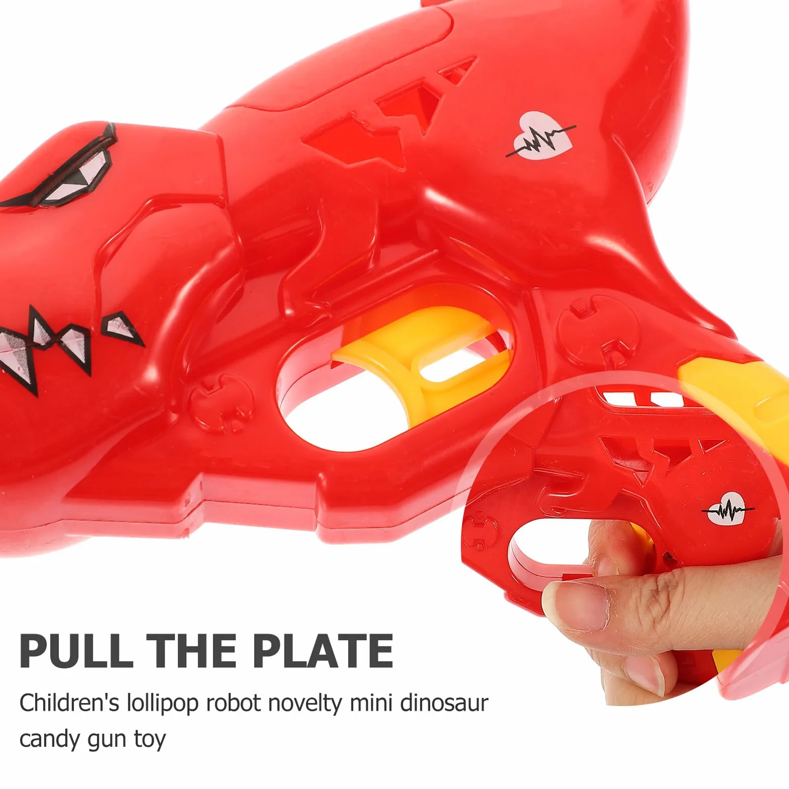 ERINGOGO Giocattolo Porta Lecca-Lecca Robot Dinosauro Rosso 2 Pezzi, Spara Lecca-Lecca Divertente per Feste, Regalo Compleanno Pratico e Sicuro in Plastica Dura