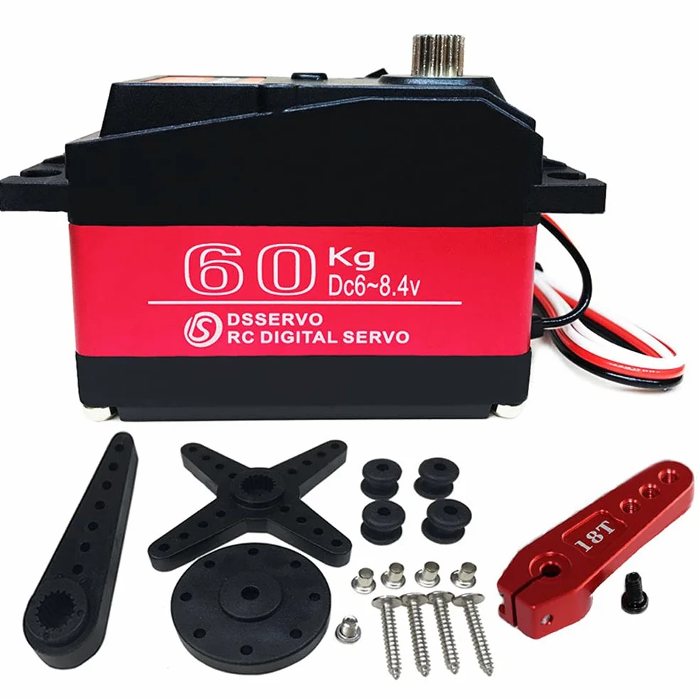 60KG Servo Digitale Alta Tensione 8.4V Ingranaggio in Acciaio Inossidabile Grande Coppia Alta velocità Baja Servos Impermeabili - 270 Gradi