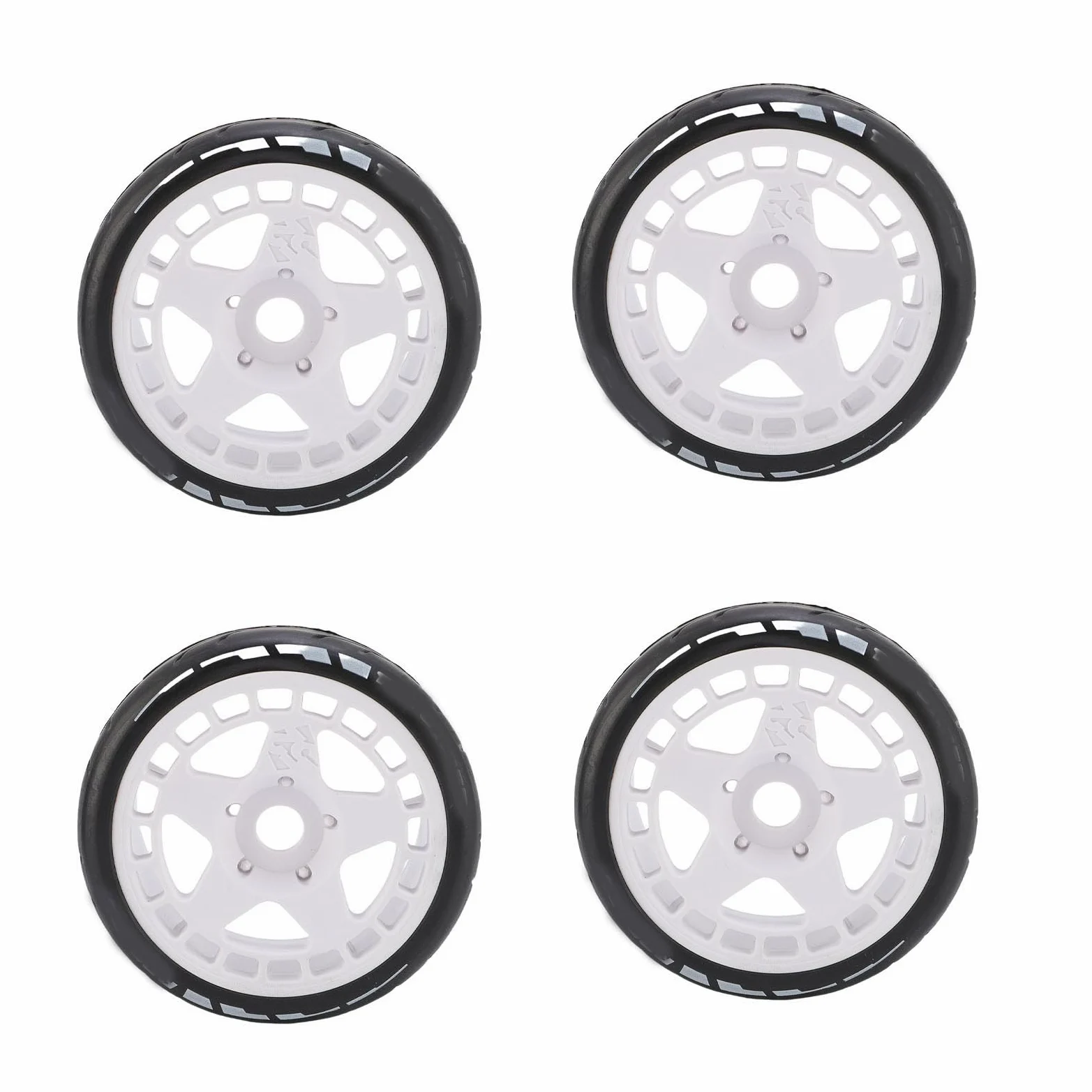 Pneumatici da Rally RC 4pcs, Plastica Robusta da 17 Mm 1/8 Pneumatici per Ruote per Auto RC con Uso Versatile, Durata Notevole, Installazione Rapida e Facile, Prestazioni Ottimali con (WHITE)