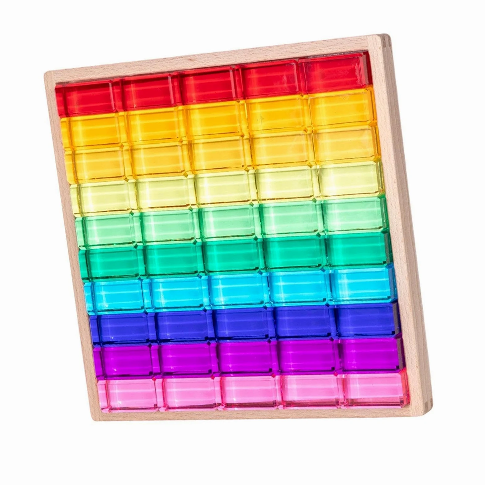 Set di blocchi da costruzione arcobaleno, blocchi da costruzione giocattolo impilabili, pietra acrilico per bambini e bambine