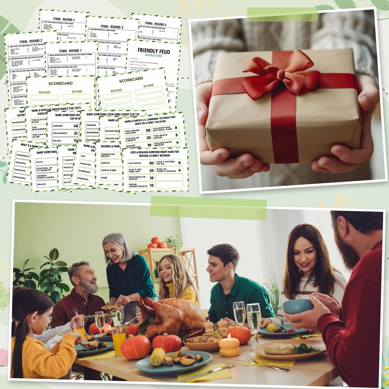 Gioco di feud amichevole per riunioni di famiglia, con 2 cicalini di risposta, carte feud per gioco notturno divertente quiz per gruppi di feste team building (colorato, famiglia)