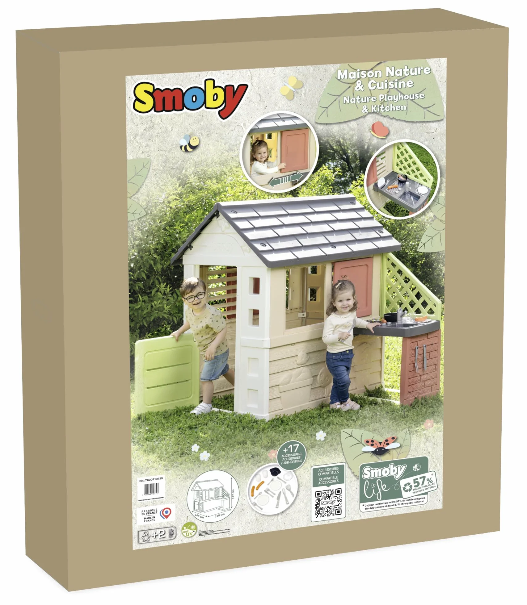 Smoby - Life Casetta Natura con cucina, dai 2 anni, con accessori, 7600810739