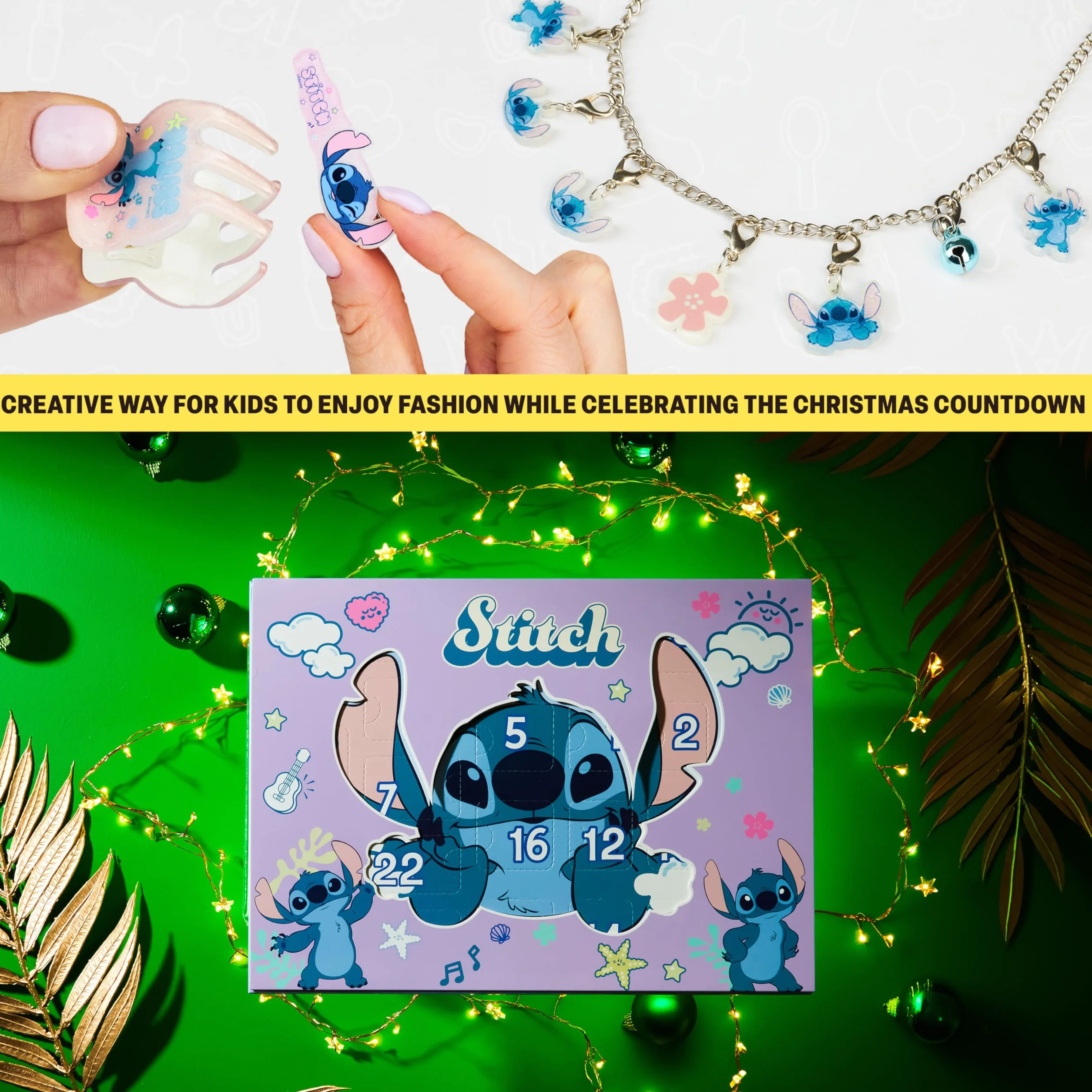 Get Trend Disney Stitch Calendario Avvento 2025 Ragazza, Accessori Capelli e Gioielli, Mollette Capelli Scrunchies, Xmas Regalo Ragazza (Lilla Stitch)