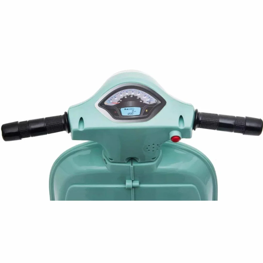 Mondial Toys Mini Vespa GTS Piaggio Moto Elettrica Scooter per Bambini 6V Verde Tiffany