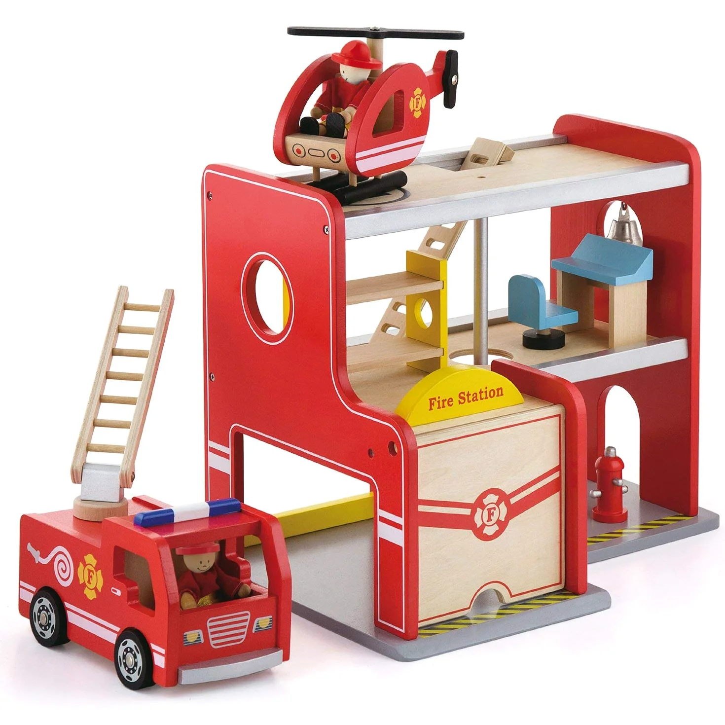 Stazioni Pompieri Con Accessori Cm 35 X 25 X 28 Automezzo Giocattolo Gioco 881