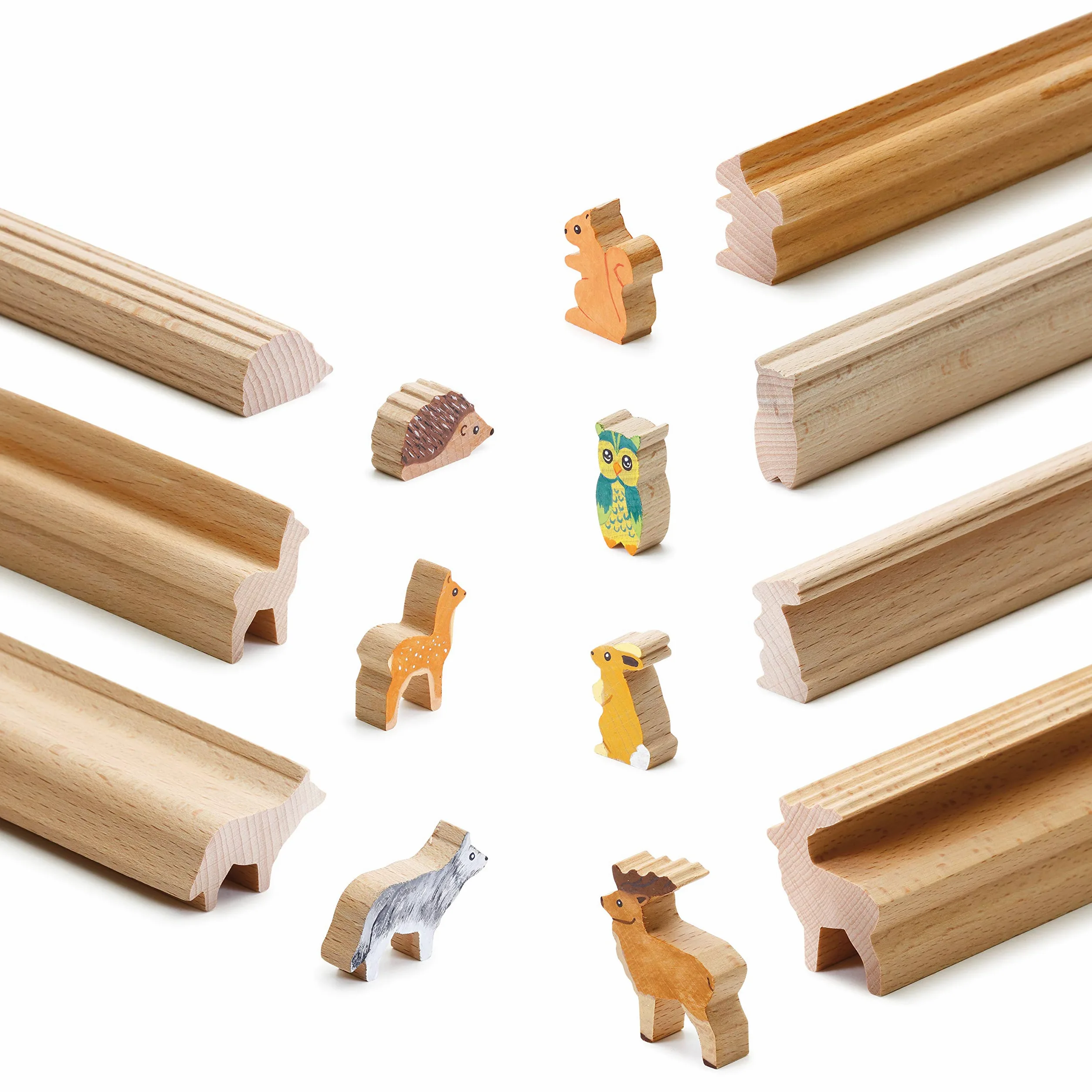 Erzi FUNLAB - Crea Animali della Foresta: 7 Figure Diverse da Legno di faggio Sagomato (Fino a 30/40 Sagome)