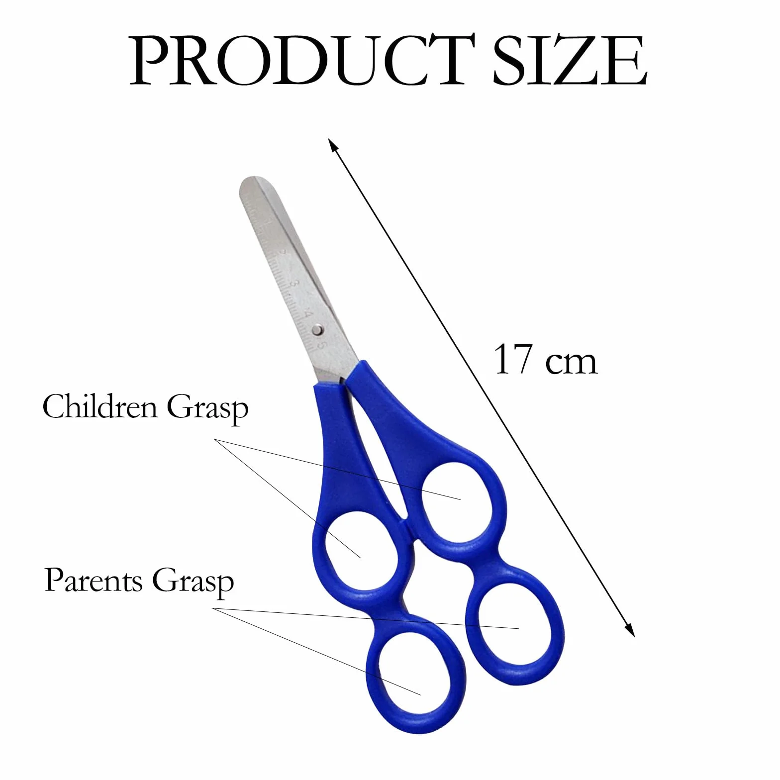 Forbici Terapeutiche 4-Anelli, Forbici Madre-Bambino con Doppio Manico per Apprendimento per Bambini, Terapista, Blu, 2 Pezzi