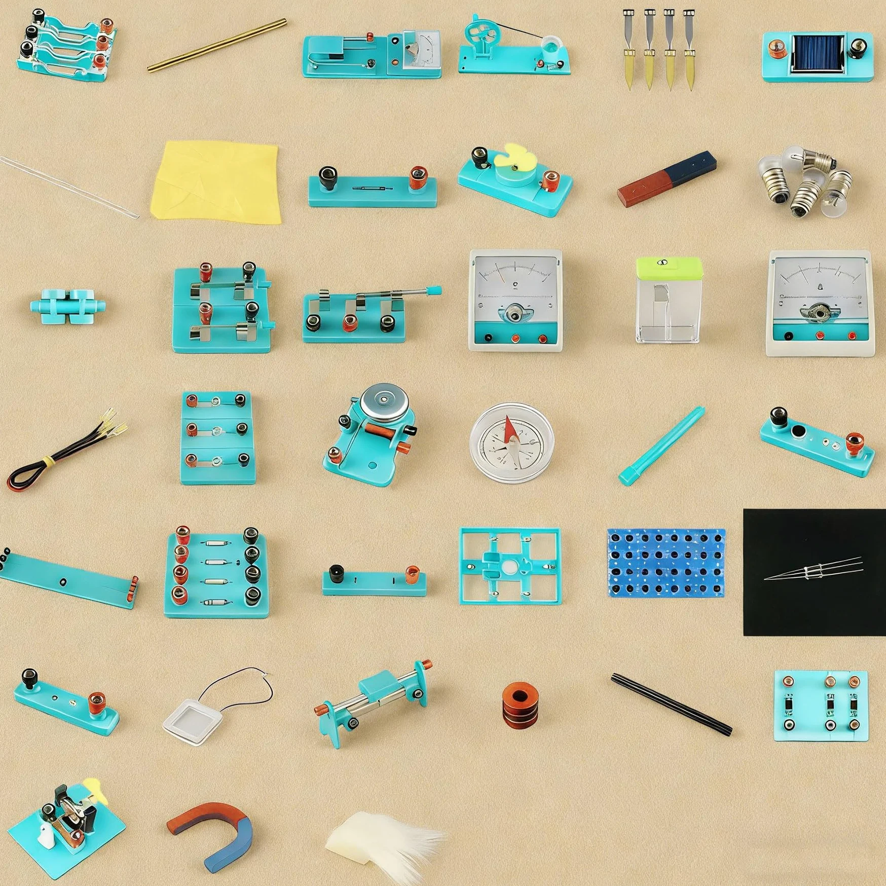 Kit di Esperimenti per Circuiti Elettrici di Fisica, Elettricità e Magnetismo Esperimento Kit con 95 Accessori per Circuiti, Giocattoli Educativi, Sviluppa Le Capacità Intellettuali