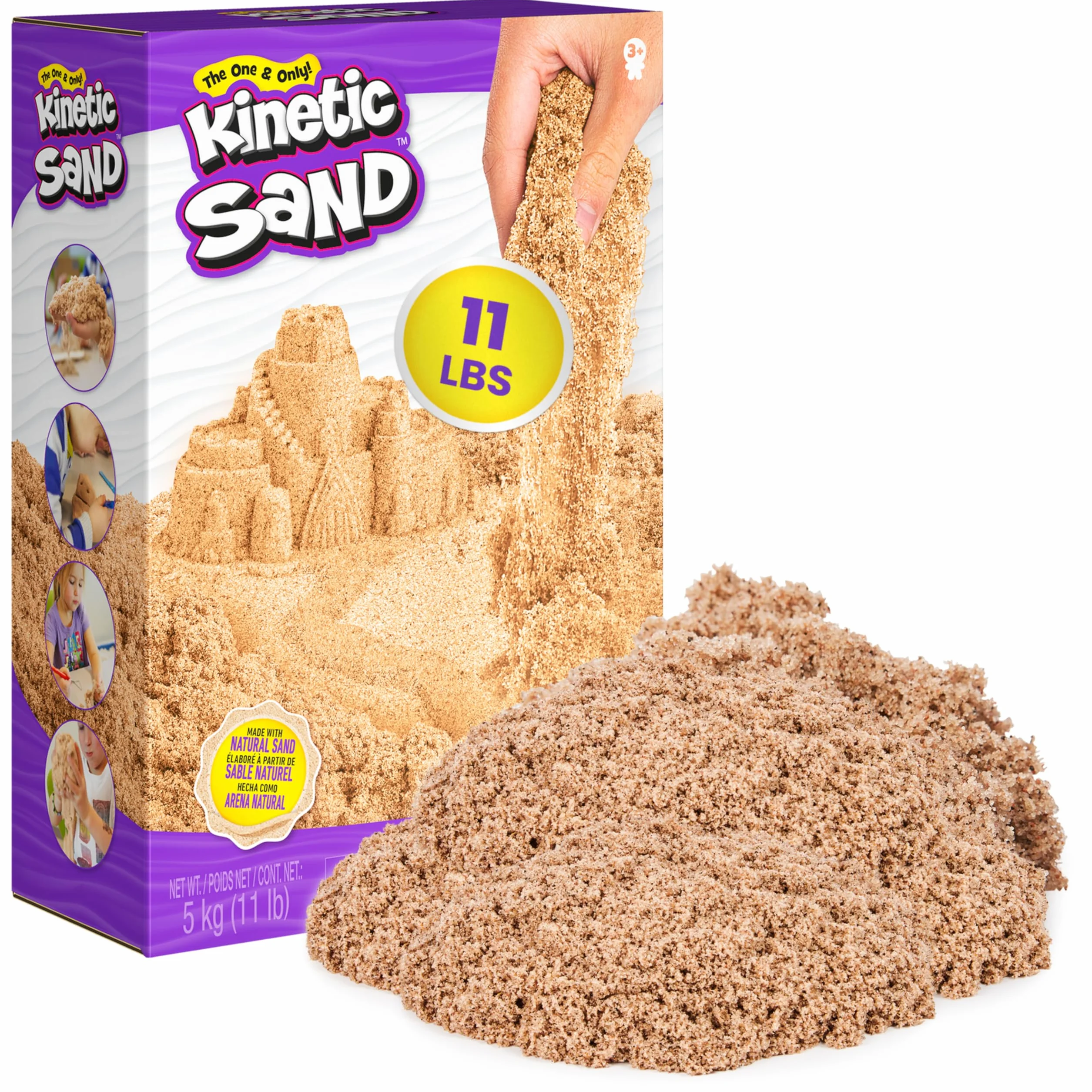 Kinetic Sand, 5 kg di Sabbia Naturale Marrone per Modellare e Creare, 3+ Anni