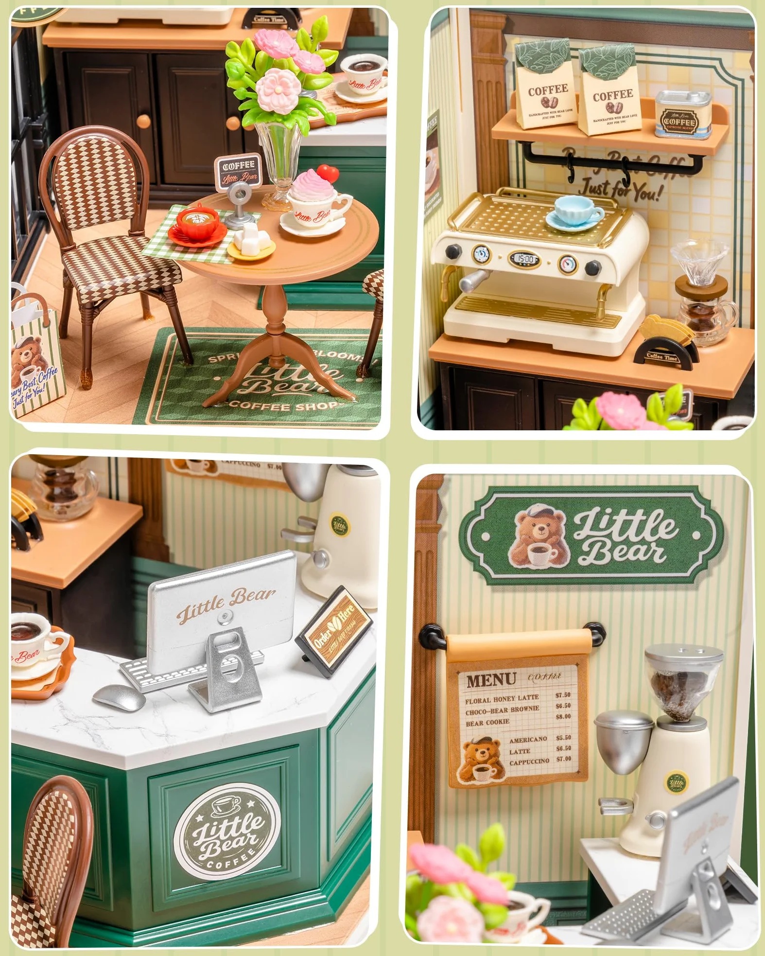Rolife Super Creator Perfect Romance Café, kit fai da te in miniatura con luce, kit di mobili per casa delle bambole in plastica, senza colla, kit di costruzione per adulti e adolescenti, regalo