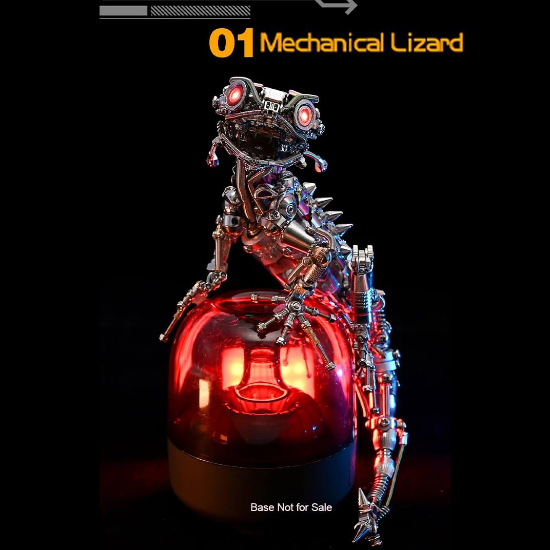 Puzzle 3D in metallo per adulti, stile steampunk, meccanico, articolato, lucertola bionica, kit fai da te, con sistema di bio-luce, decorazione creativa e regalo per adulti (1000 pezzi)