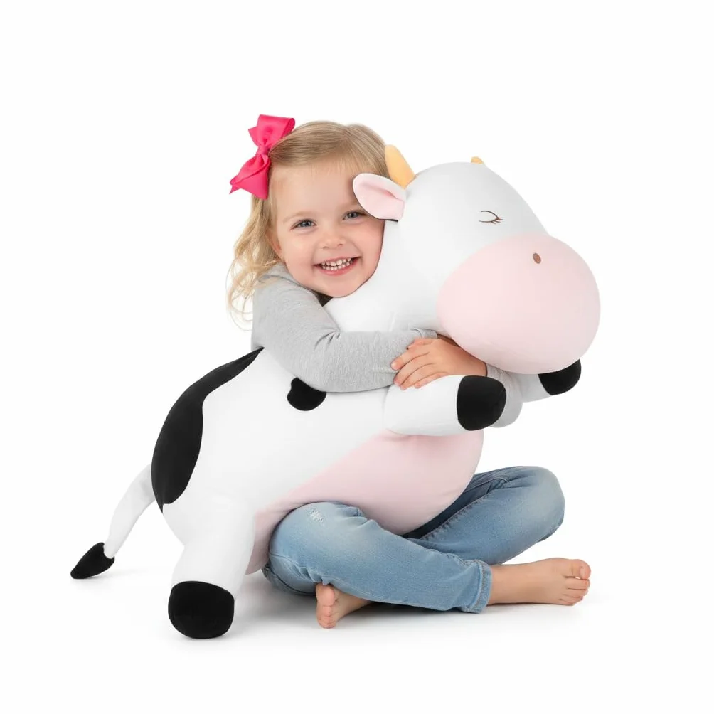 GAGAKU - Peluche di mucca da latte pesante, peluche di mucca da latte pesante per l'ansia, dolce peluche cuscino giocattolo regalo per bambini e adulti 66 cm