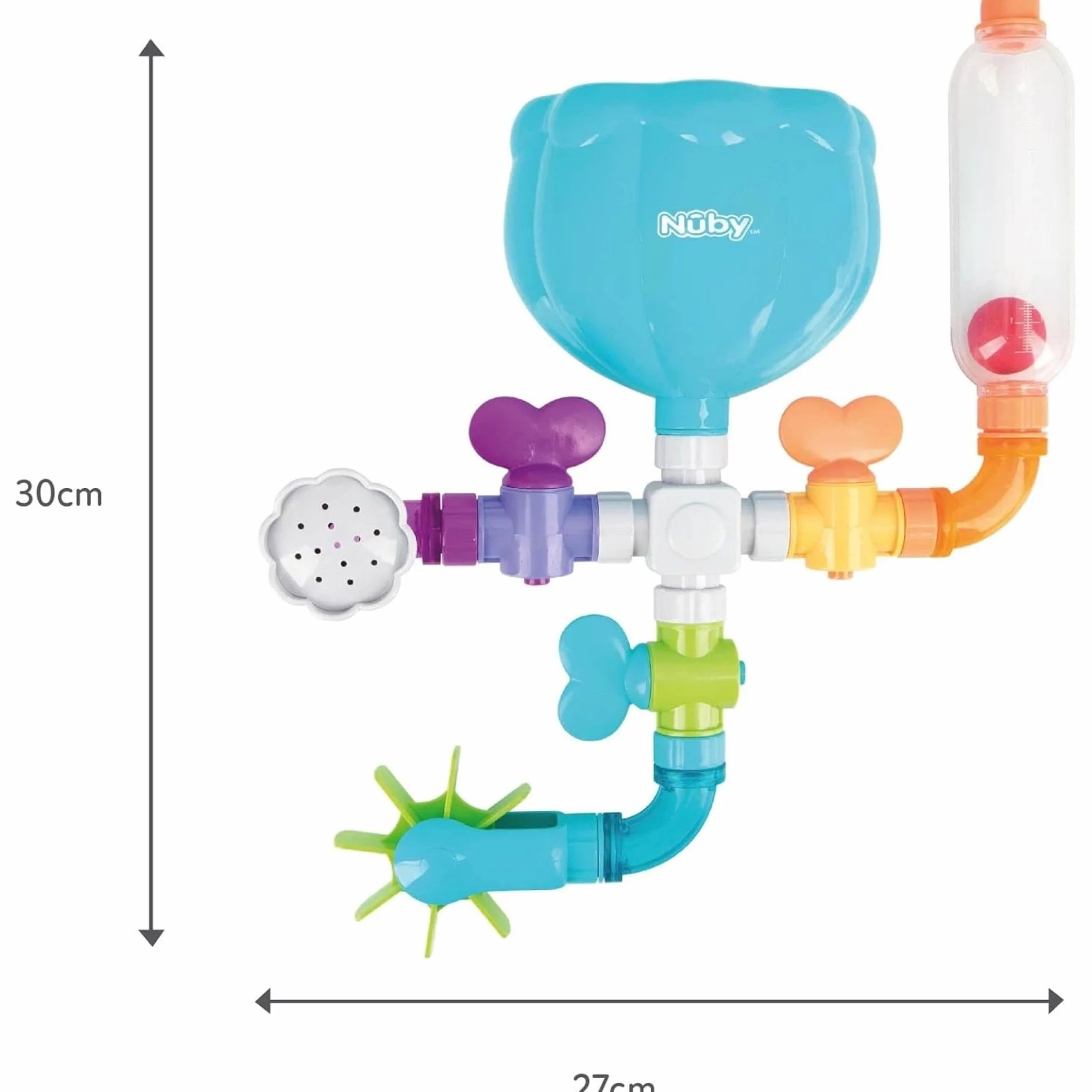 Nuby Wacky Waterworks | Giocattolo da bagno interattivo e colorato | Sviluppo cognitivo per bambini dai 18 mesi in su | Divertente ed educativo