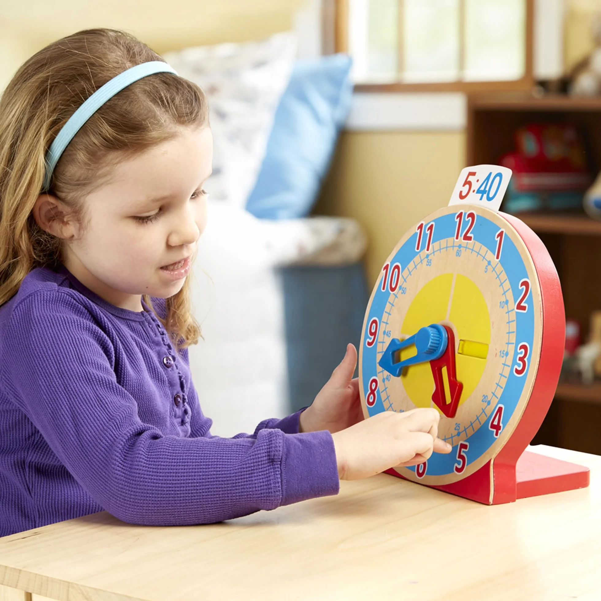 Melissa & Doug | Orologio Gira E Scopri | Perfetto per i Bambini Che Sono Pronti per Imparare a riconoscere l'ora | Giocattolo educativo in Legno
