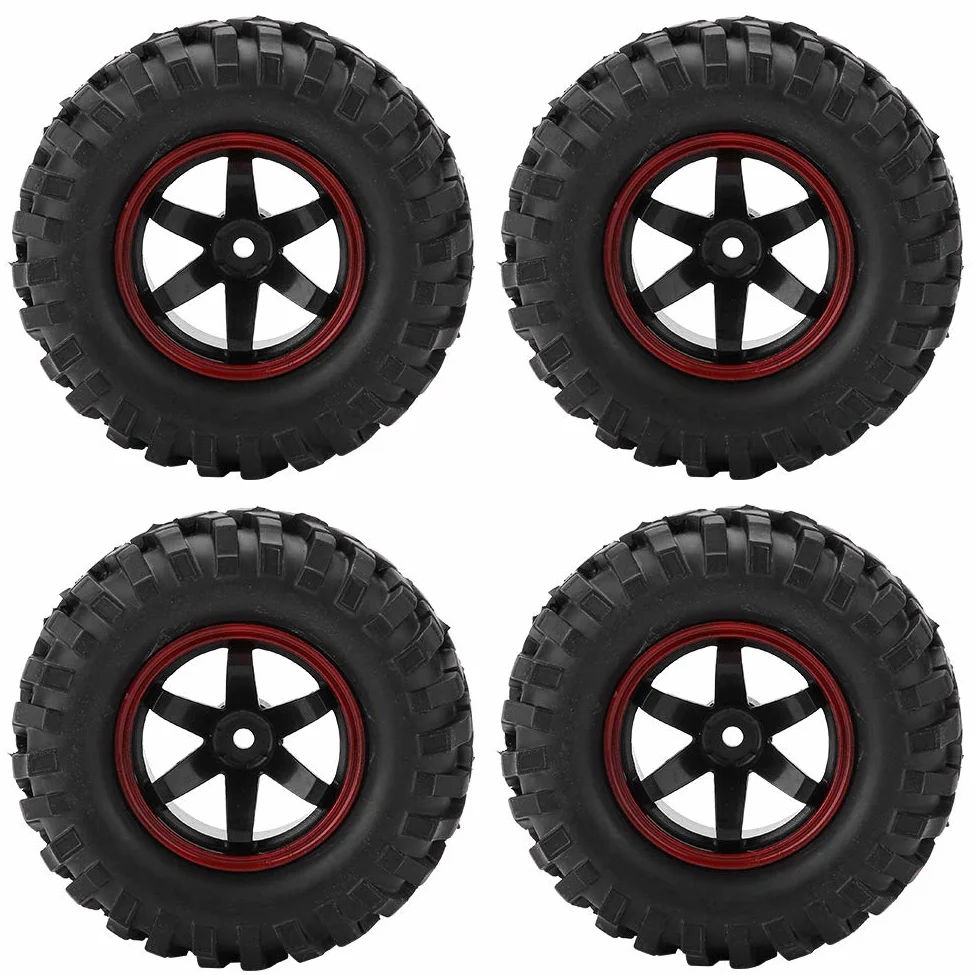 KIMISS 1 10 Rc Truck Wheels 12Mm Hex Slash 4X4 Pneumatici Gomma Plastica 4Pcs 6 Fori Pneumatici per Ruote Pneumatici in Gomma con Mozzi per 1 10 Scala Rc Crawler off Road Truck