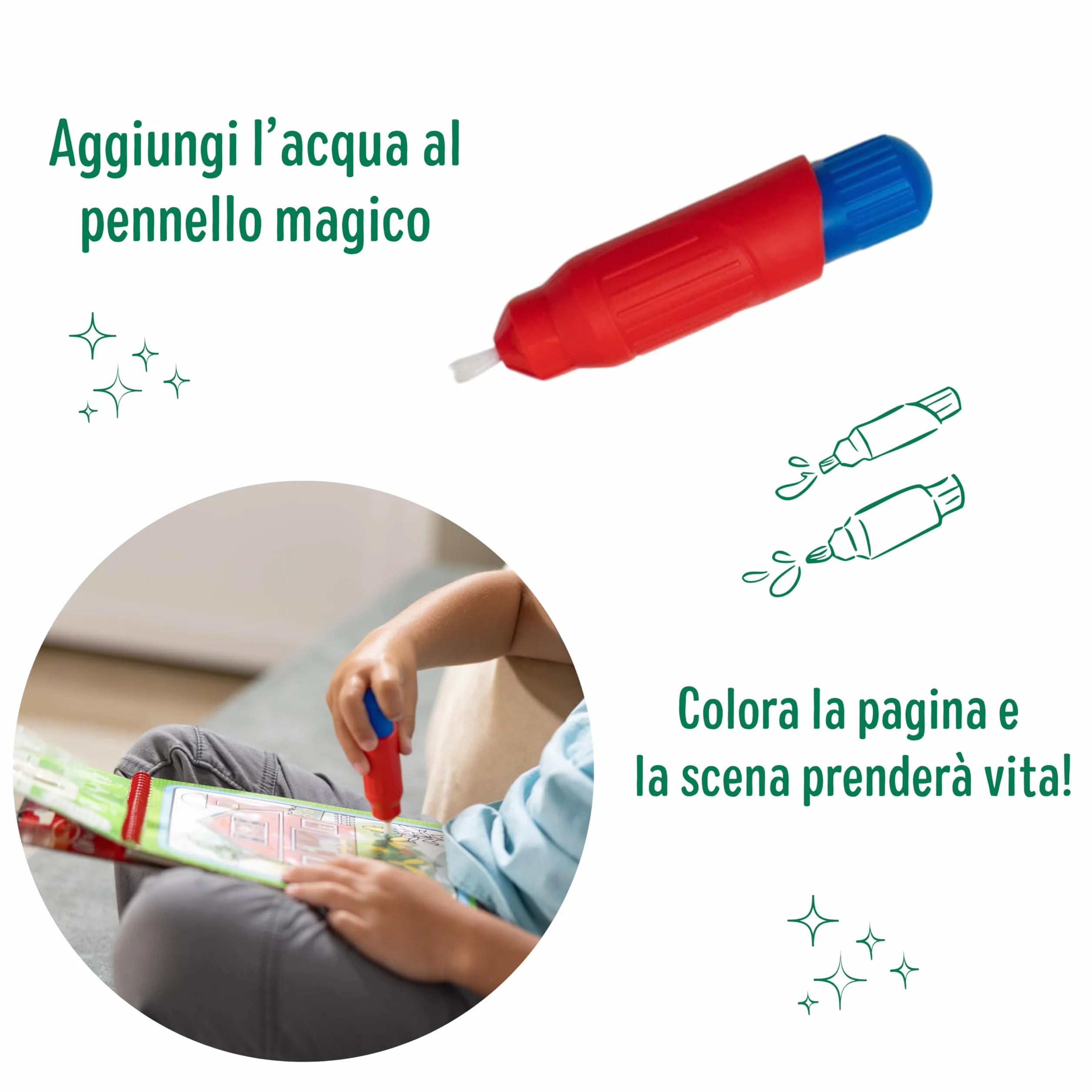 Melissa & Doug Water Wow! Libro Magico da Colorare con Pennello ad Acqua Fattoria, Gioco Educativo per Bambini 3+