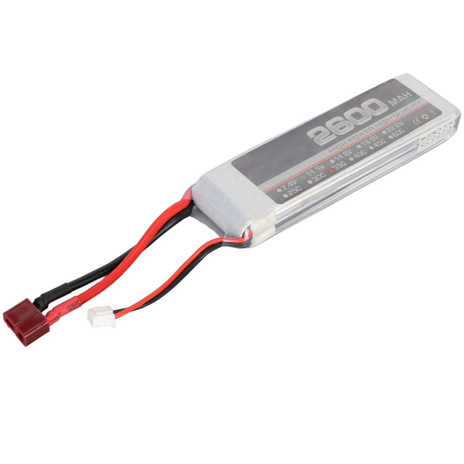 11.1V 35C 2600mAh 3S RC Lipo Batteria, per FPV Racing Drone Quadcopter Elicottero Aereo RC Boat RC Modelli (T Plug)