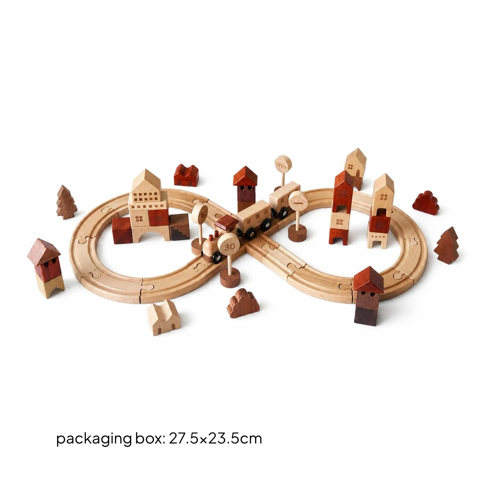 Trenino Legno Pezzi Interbloccanti Dettagli Stampati Set Trenino in Legno