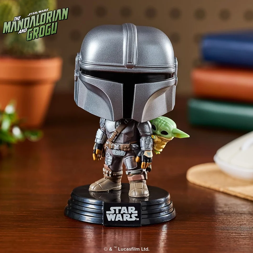 Funko POP! Star Wars: The Mandalorian and Grogu - The Mandalorian with Grogu - Figura in vinile da collezione - Idea regalo - Prodotto ufficiale - Giocattoli per bambini e adulti