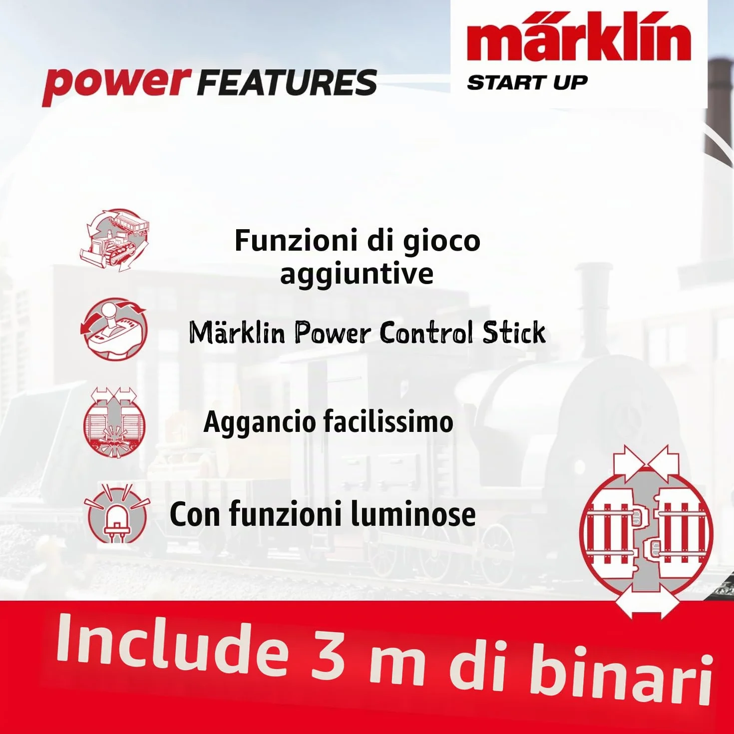 Märklin 29133 Modellino Ferroviario Start Up Kit Iniziale 230 Volt Track H0 Locomotiva, Carrello, Guide e centralina Inclusi nel Kit Iniziale