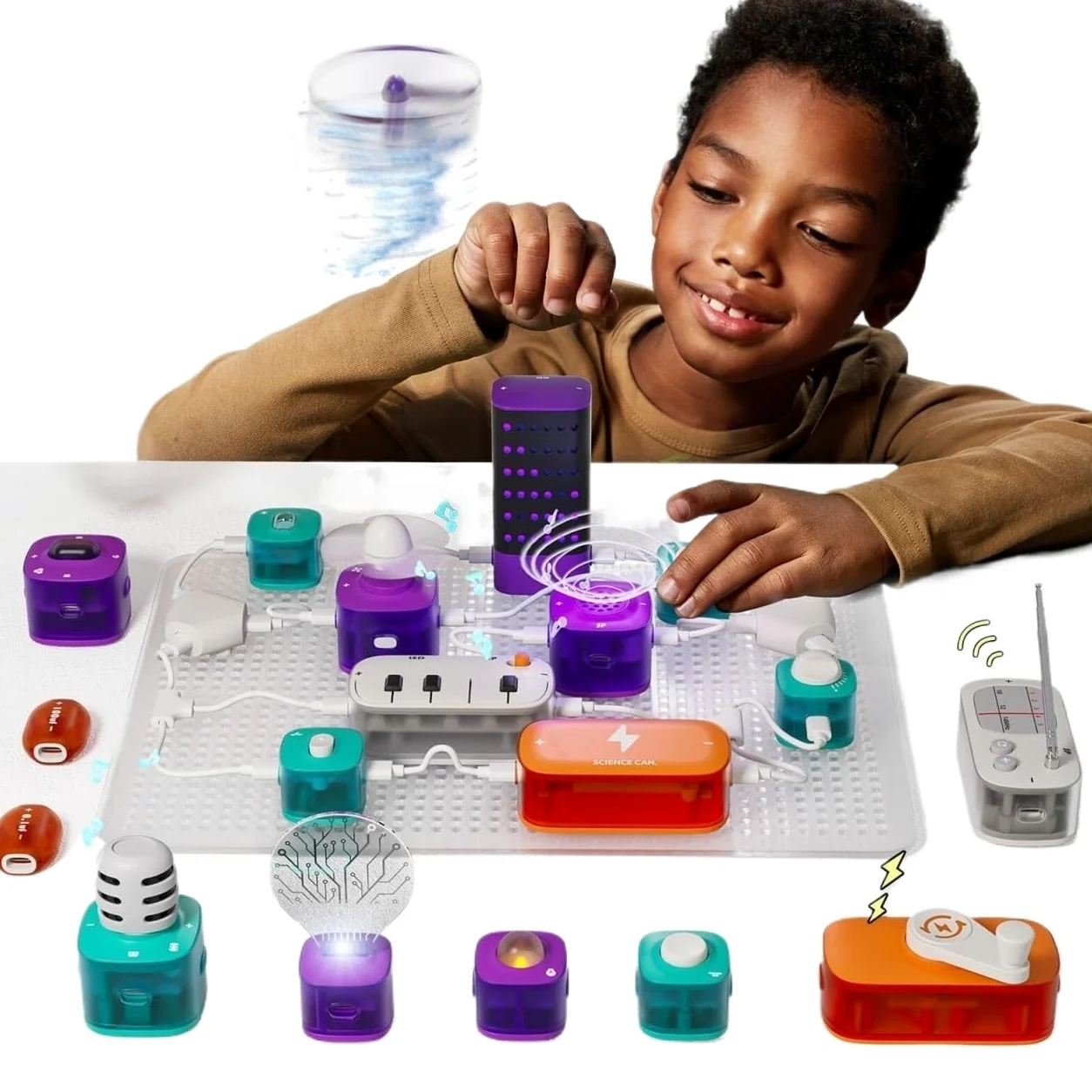Esperimenti Elettricità Kit Elettronico for Principianti con Circuito Science Can Circuits con 80 Esperimenti Giocattolo Esperimento di Apprendimento
