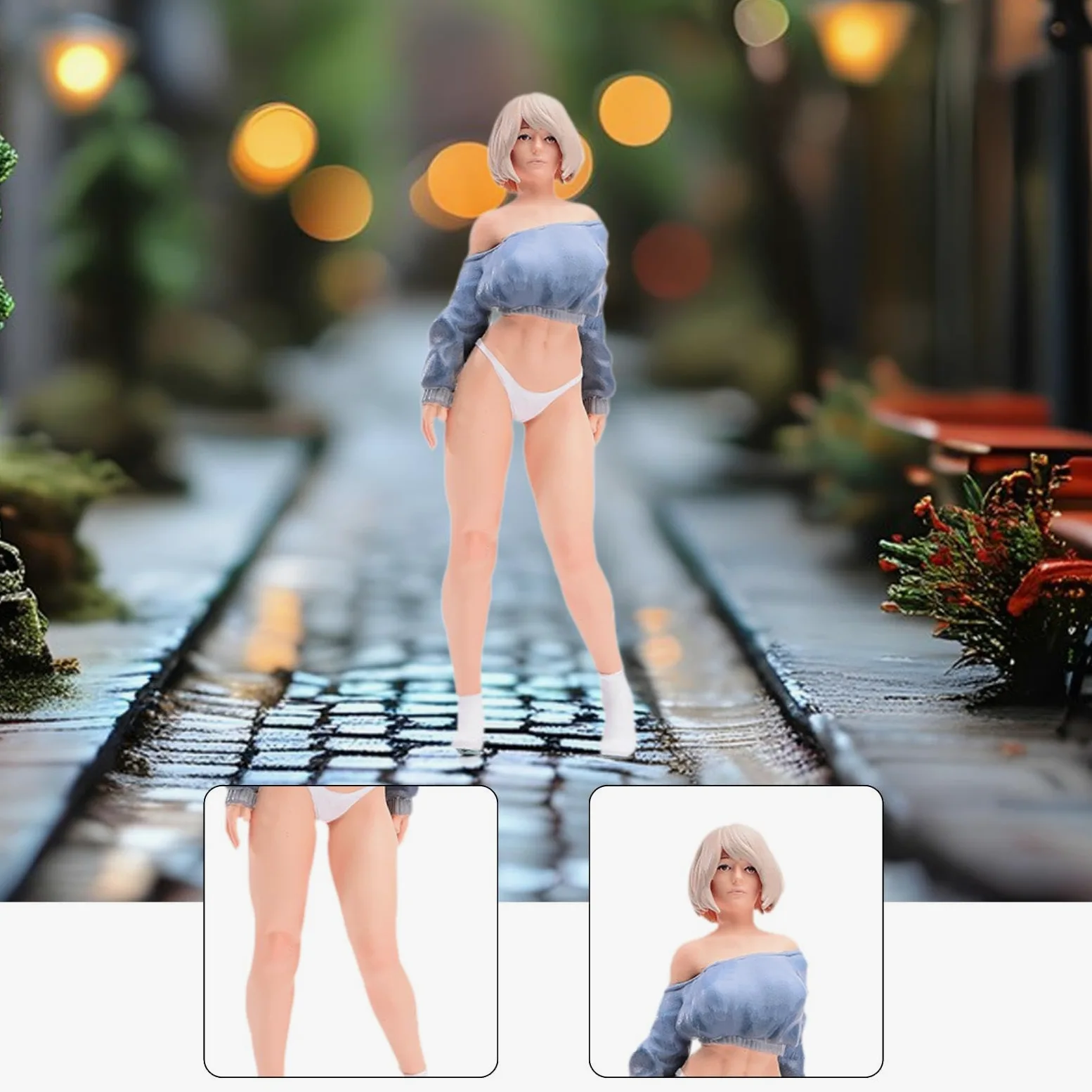 Miniatura Figurina Donna 1/18 Modello in Resina Figurina Dipinta Micro Paesaggio Accessorio Decorazione Scena Adatta per Collezione Regalo