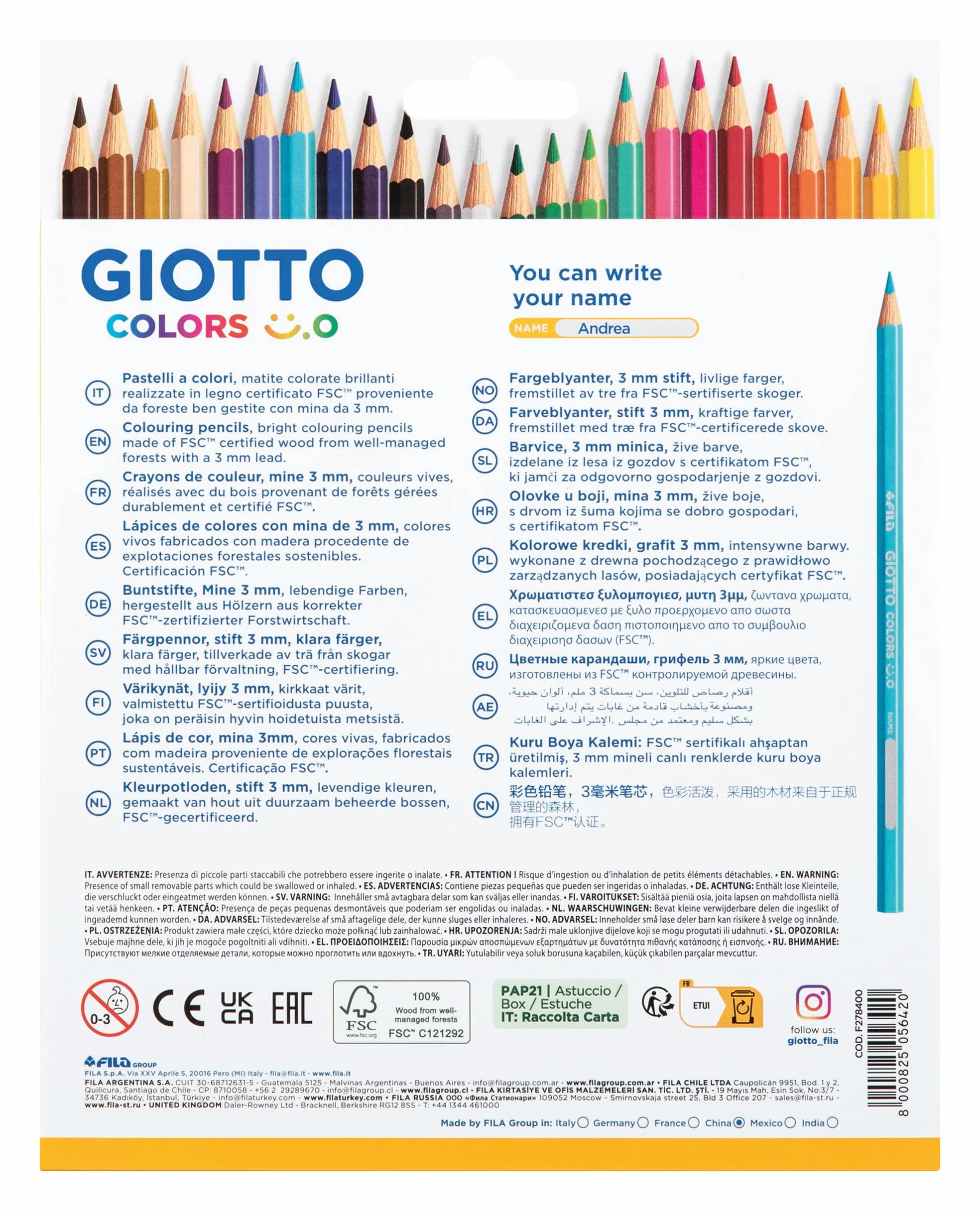 Pastelli colorati Giotto Colors Smile - 24 pezzi