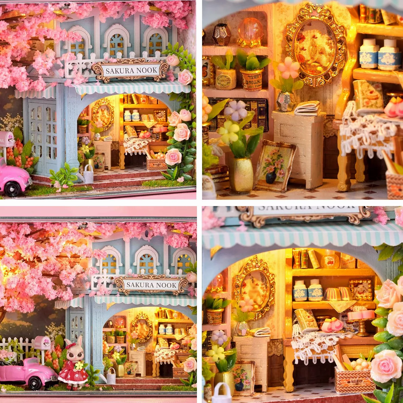 Kit fai da te per casa in miniatura, per adulti, scatola di ferro, kit per casa giocattolo, mobili in miniatura, regalo creativo per San Valentino e matrimonio (3 pezzi)