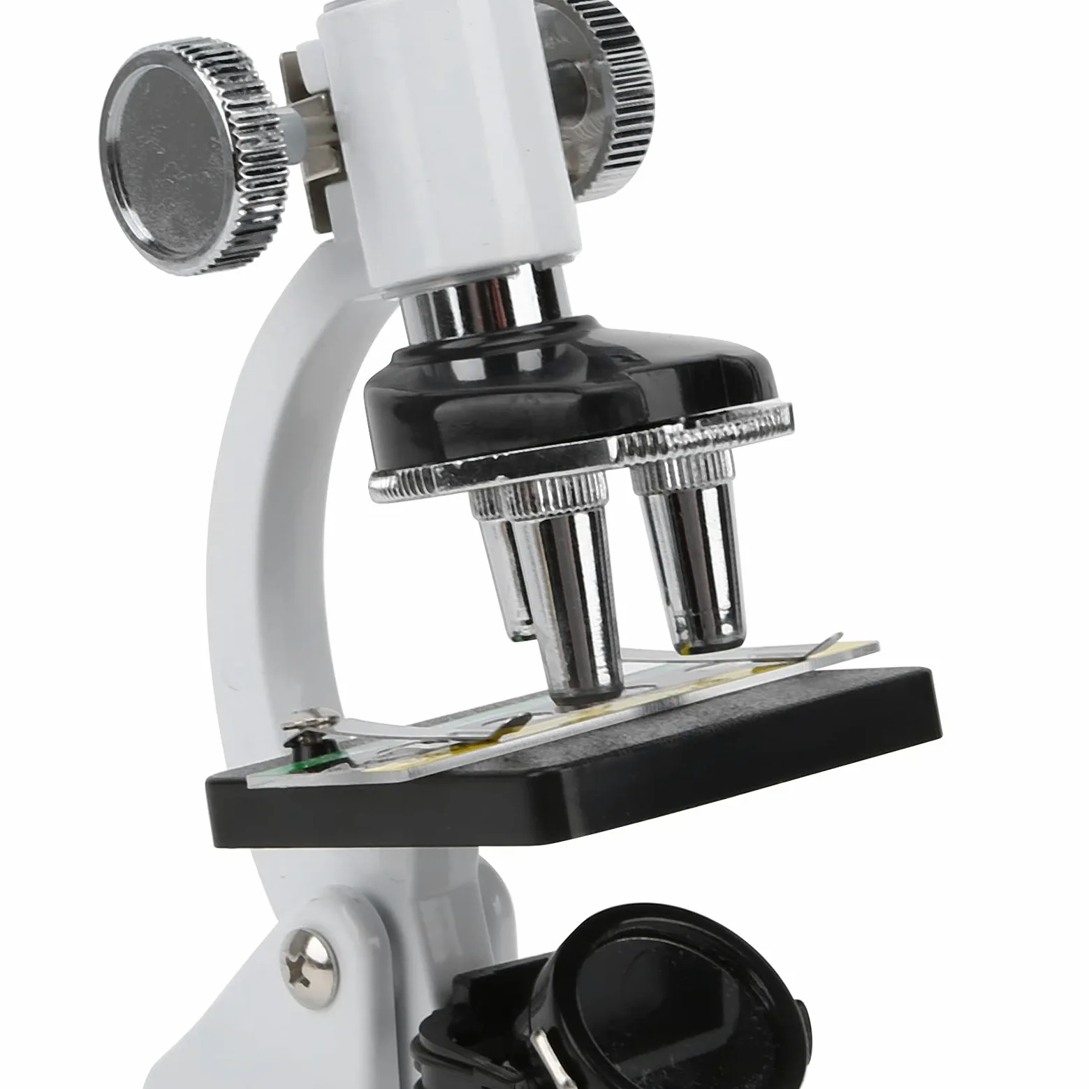 Kit di microscopio HD 1200X per bambini, educazione scientifica, giocattolo per microscopio per principianti, interamente in metallo con lente in vetro ottico