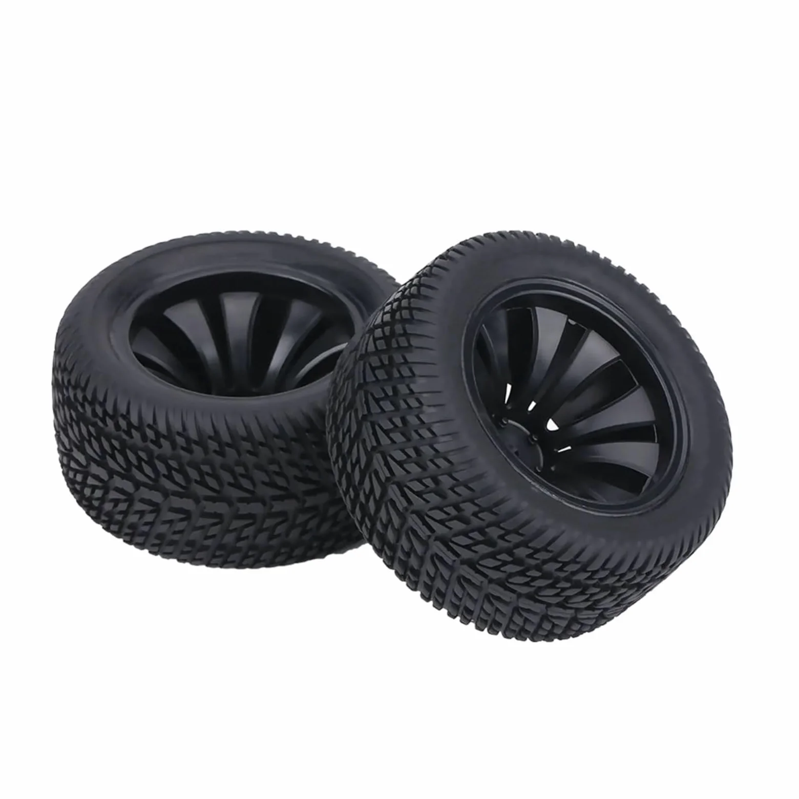Per Racing 1:12 2 Pezzi Pneumatici Gomma Mozzi Plastica Ruota RC Modello Camion Auto Accessorio Assemblare Aggiornamento Modificato Sostituzione Sostituire Pneumatici