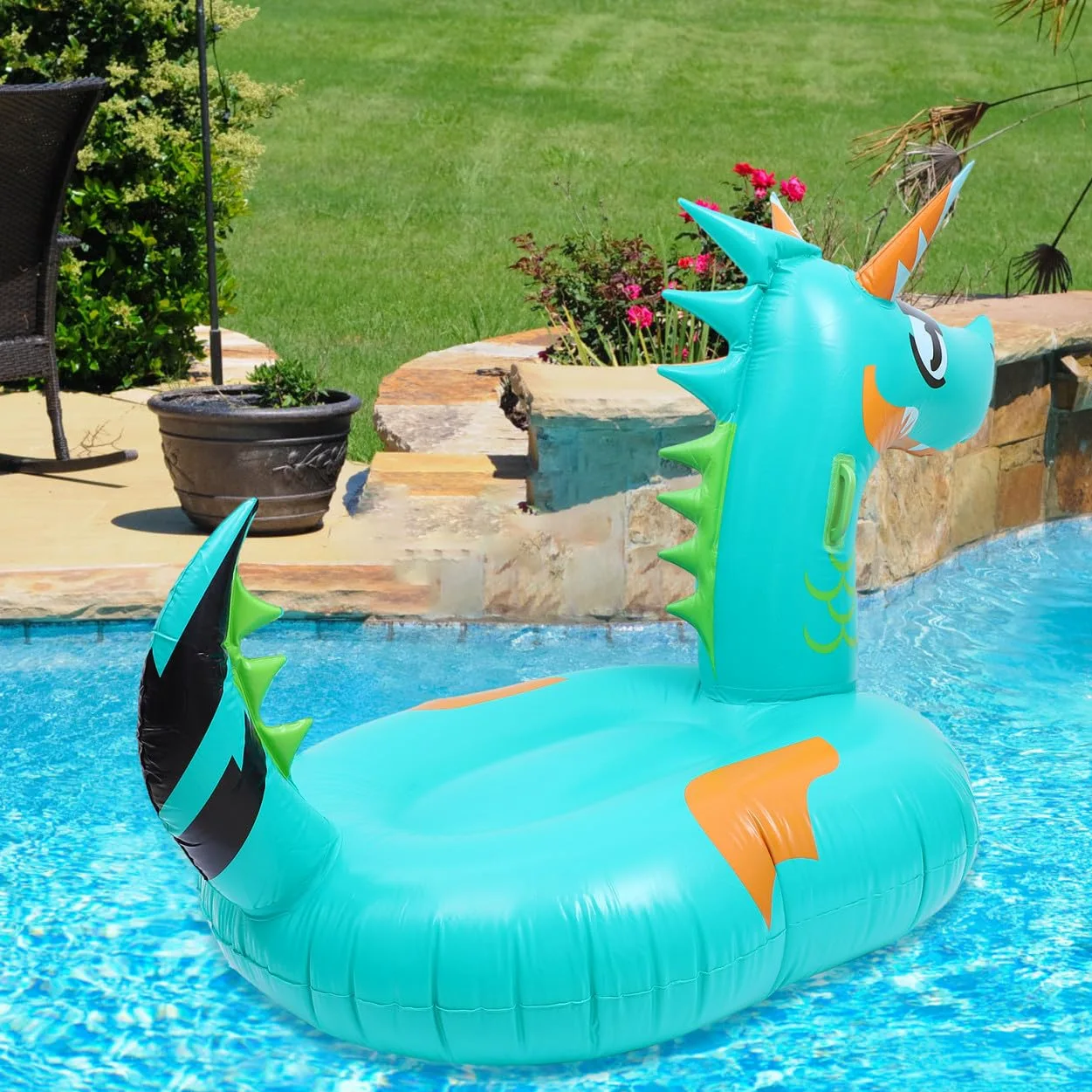 ERINGOGO Letto Galleggiante Gonfiabile Forma Materassino Portatile per Piscina e Mare Leggero e Resistente per Adulti per Relax