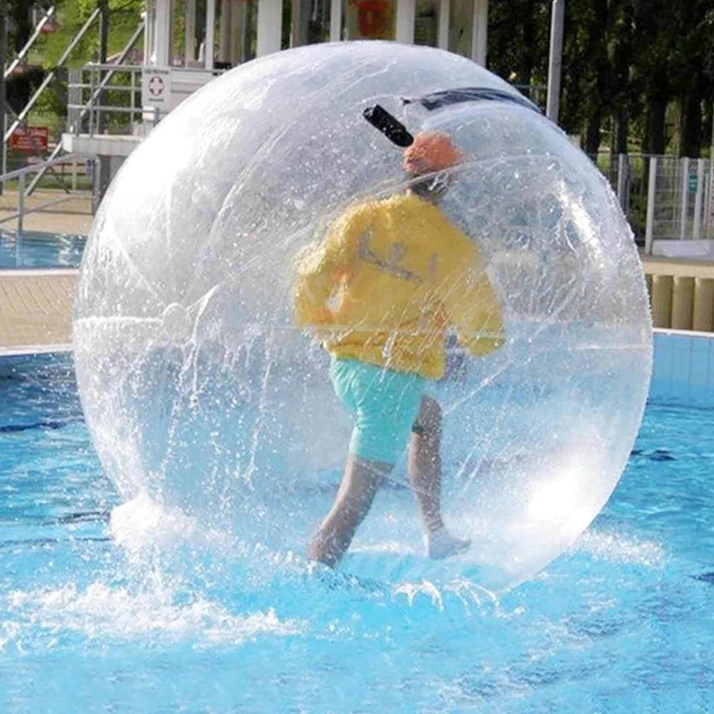 Palla Gonfiabile Gigante con Bolle d'Acqua, Pallone da Spiaggia Gonfiabile Oversize, Palla in Gomma Morbida riempita d'Acqua per Feste in Piscina, Spiaggia all'aperto (2 m)