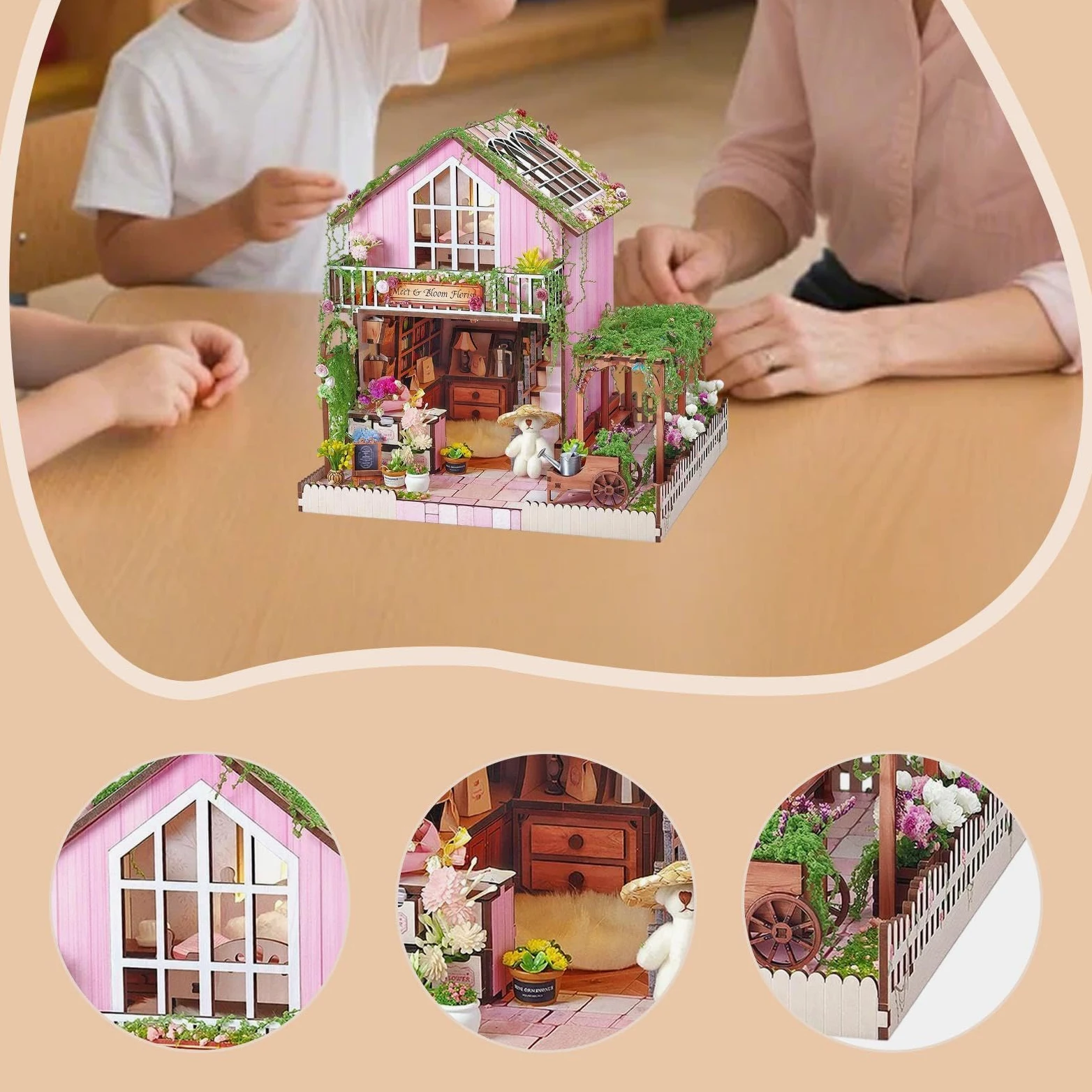 Kit in Miniatura Fai da Te per Casa delle Bambole, con Mobili, Hobby Fai da Te, Lavori in Legno, Giocattoli, Decorazione da Scrivania, Mini