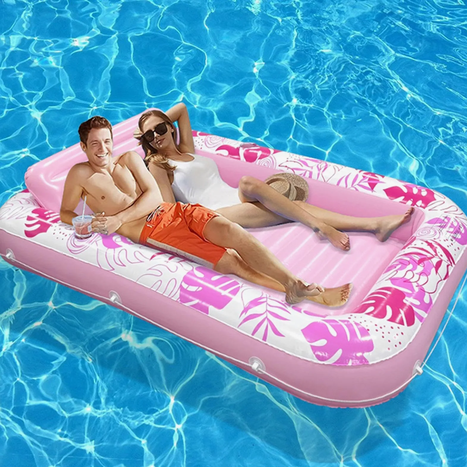 Galleggiante gonfiabile per piscina, lettino gonfiabile per esterni, con | Galleggianti gonfiabili per adulti per vacanze, feste, lago, fiume, vacanze, fine settimana, incontri