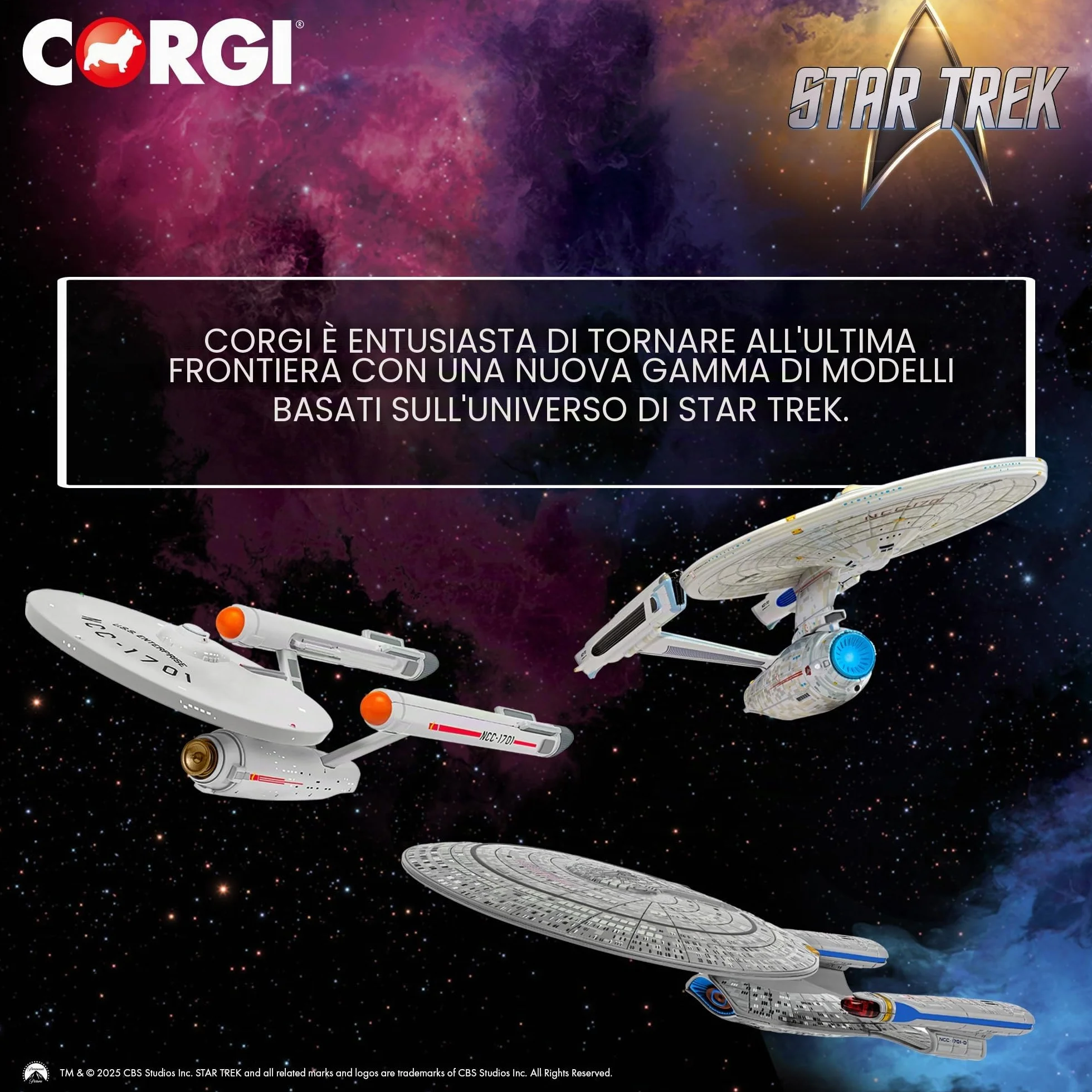 Corgi CC96610 Star Trek, USS Enterprise NCC-1701 (La serie originale), Licenza di film TV e modello da collezione pressofuso per eventi
