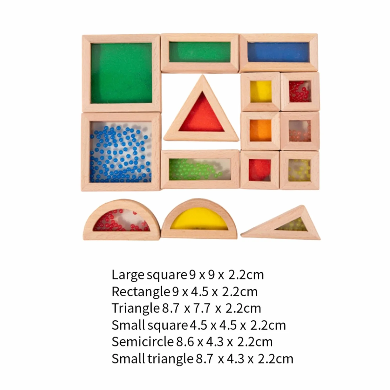 Qianly Blocchi Da Costruzione in Legno, Blocchi Geometrici, Set di Blocchi Impilabili per Lo Sviluppo Della Motricità Fine, Giocattoli Da Costruzione, 15 Pezzi, Taglia unica bambino