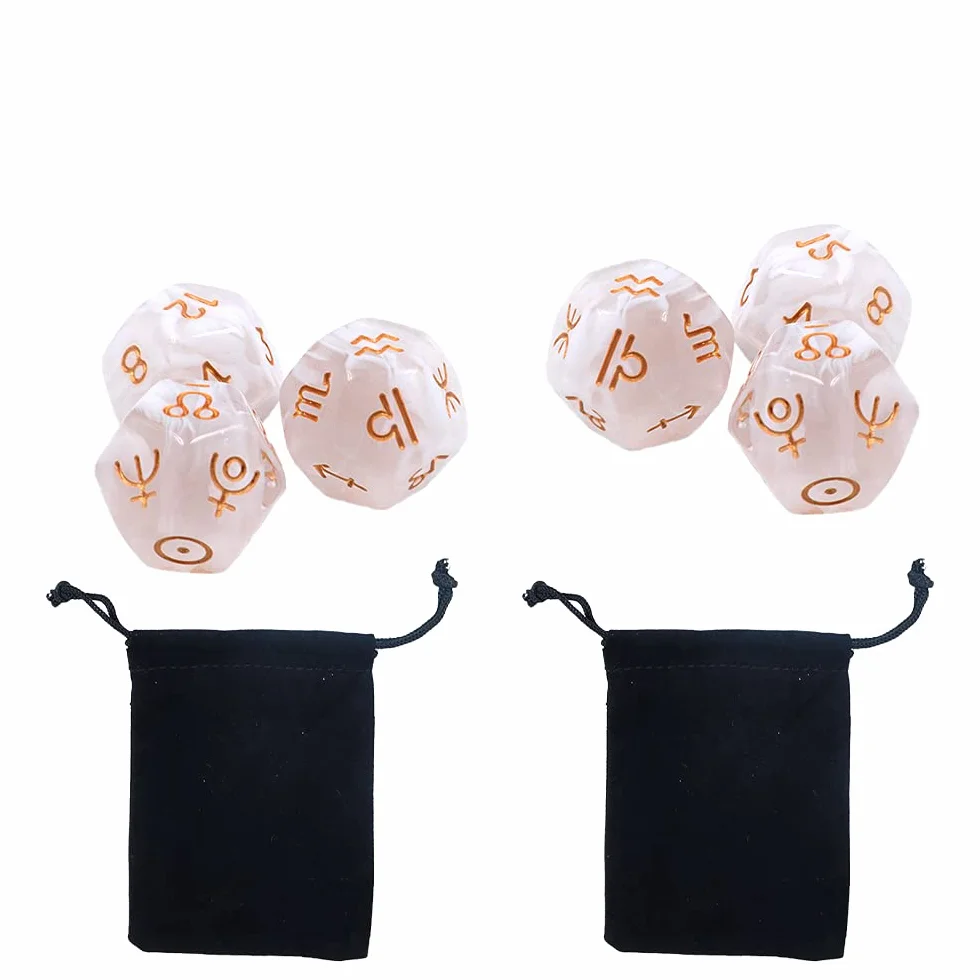 DollaTek 2 Set 6 Pezzi Multicolore 12 Lati Resina Dadi Astrologia Tarocchi Costellazione Divinazione #2