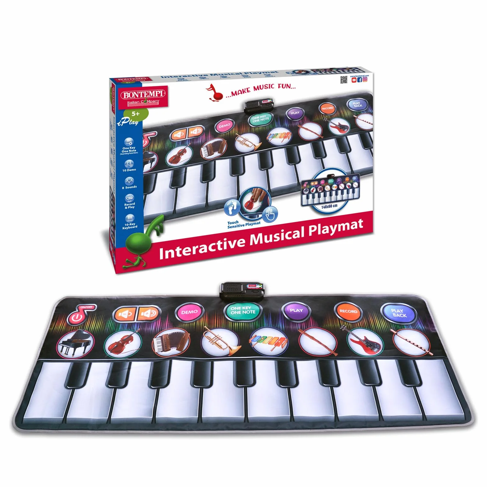 Bontempi RhythmRug Tappeto Elettronico Musicale 148 x 60 cm